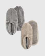 Fleece Lined Gripper Slippers (2-Pack)