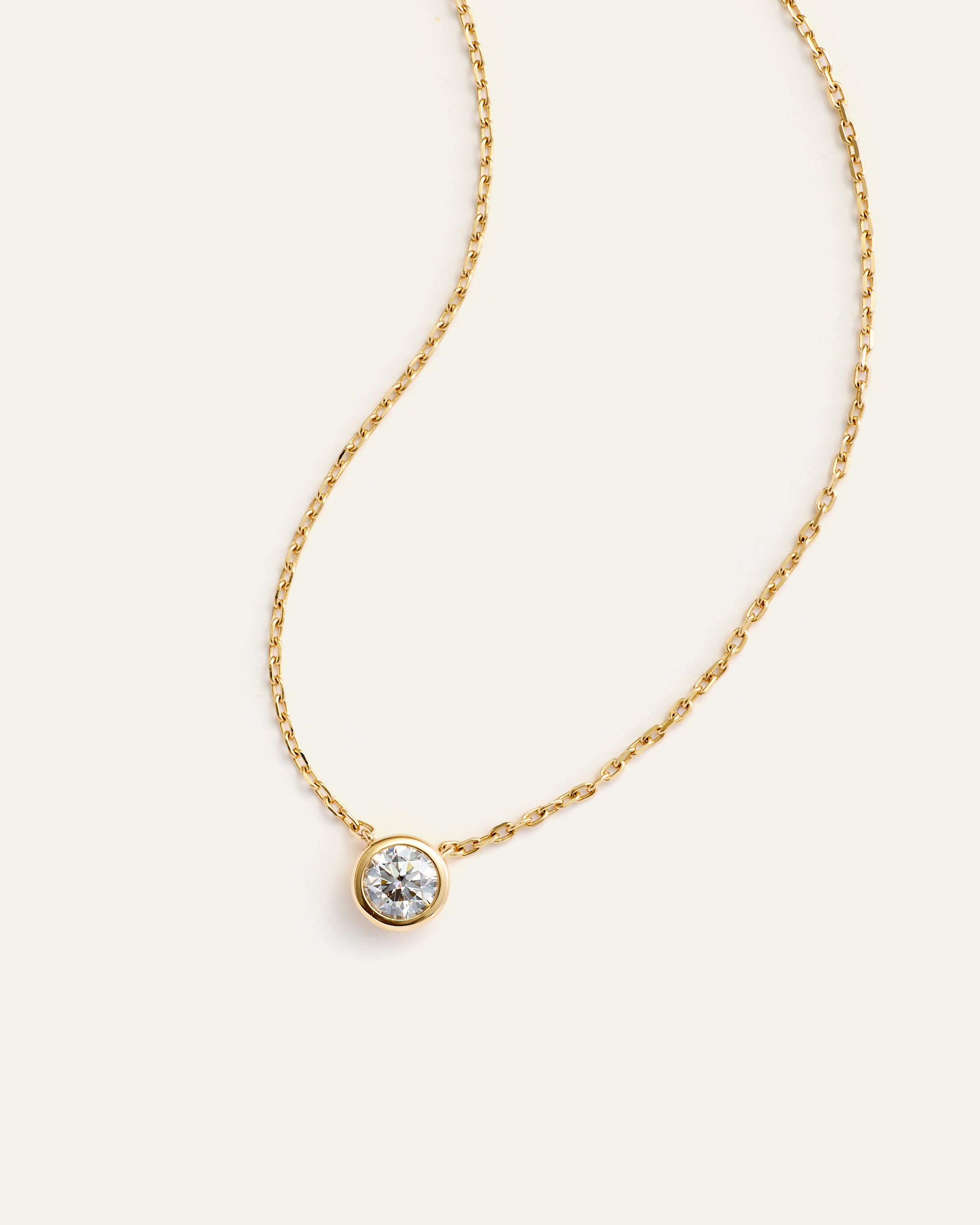 14K Gold Lab Grown Diamond Bezel Necklace - 0.25ctw - thumbnail 3