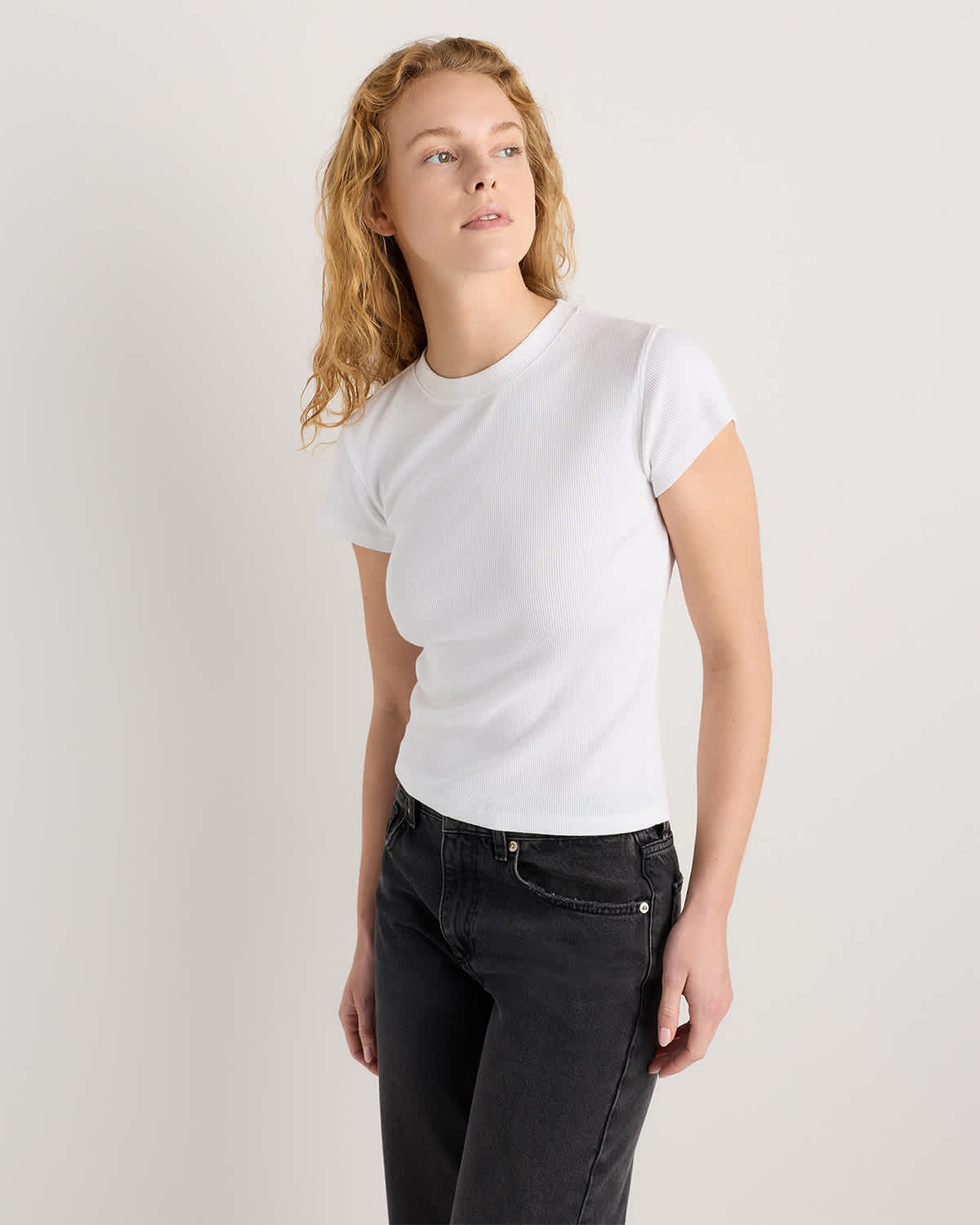 Women's Organic Cotton Micro-Rib Crewneck Tee