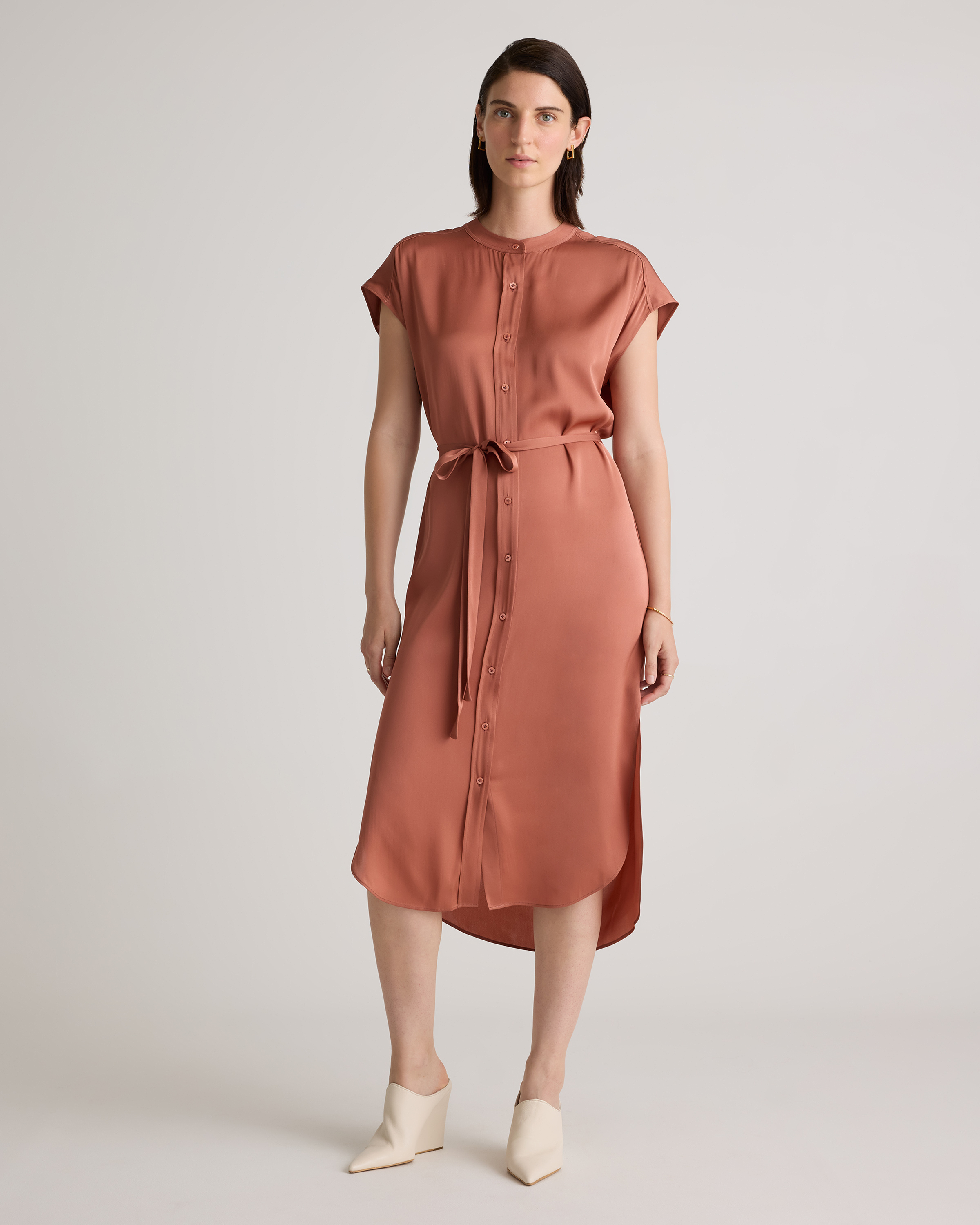 ワンピース WASHABLE SMOOTH DRAPED DRESS WASHABLE SMOOTH DRAPED DRESS