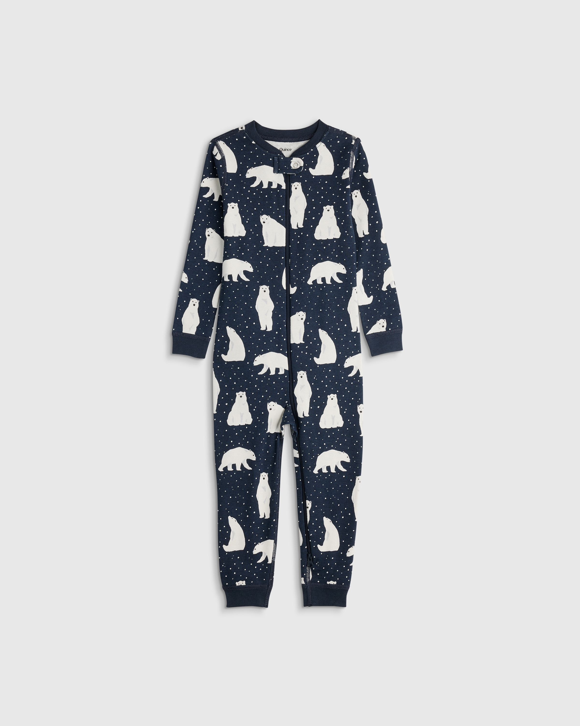 Polar Bears 100% Organic Cotton One Piece Pajama 
