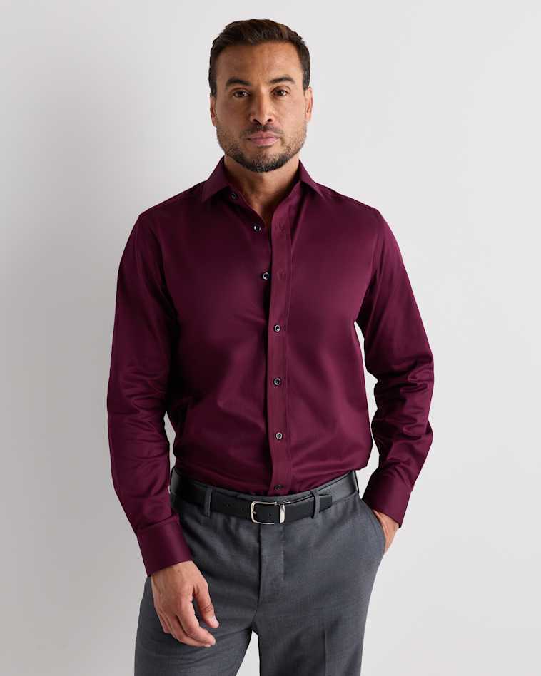 quince dress shirts Men's Organic Cotton Stretch Royal Oxford Dress Shirt