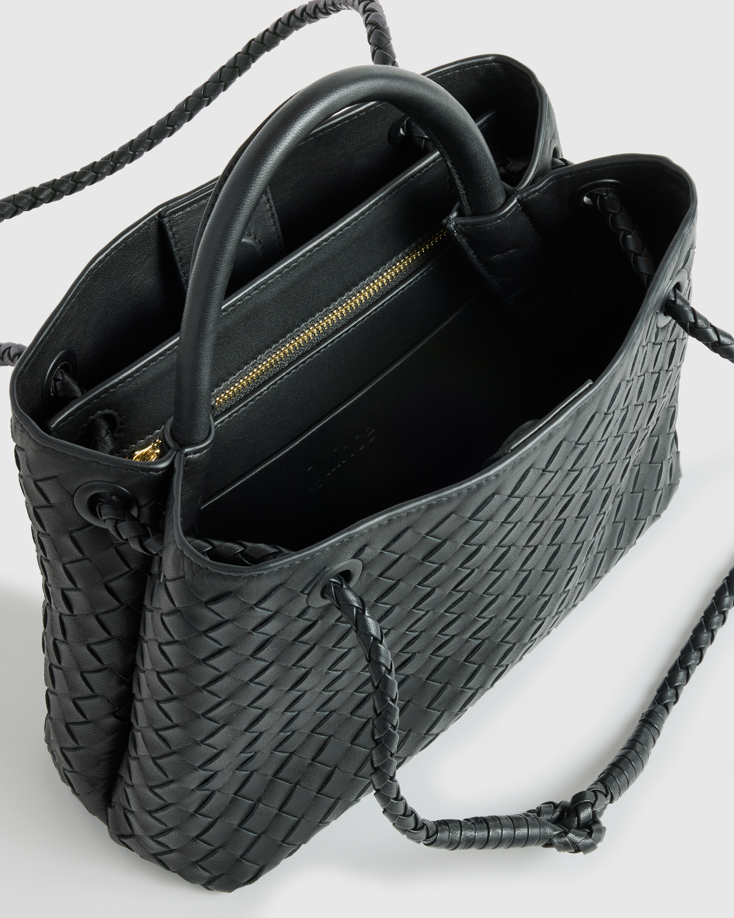 Romy Handwoven Mini Satchel in Black