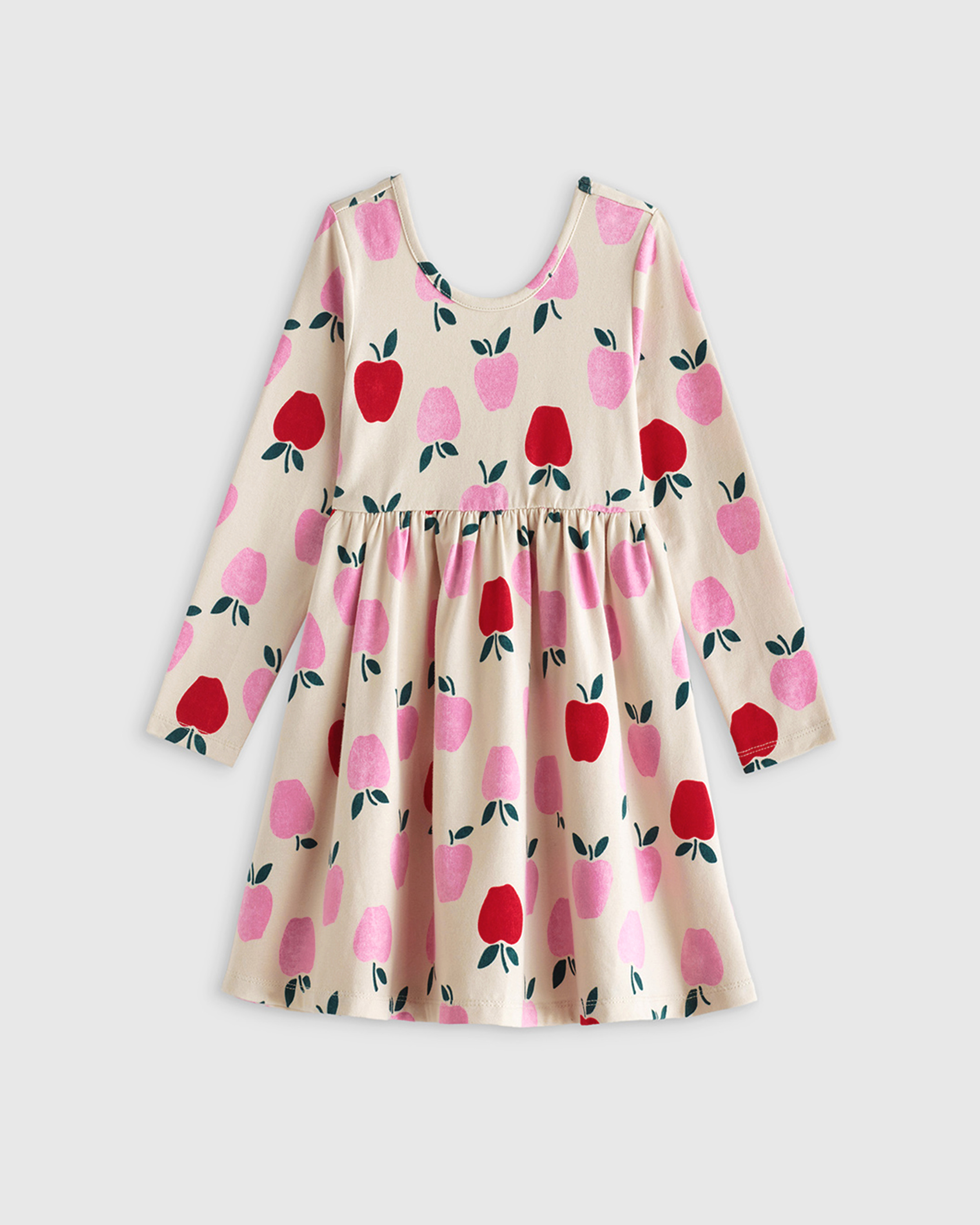 Apple Organic Cotton Long Sleeve Skater Dress 
