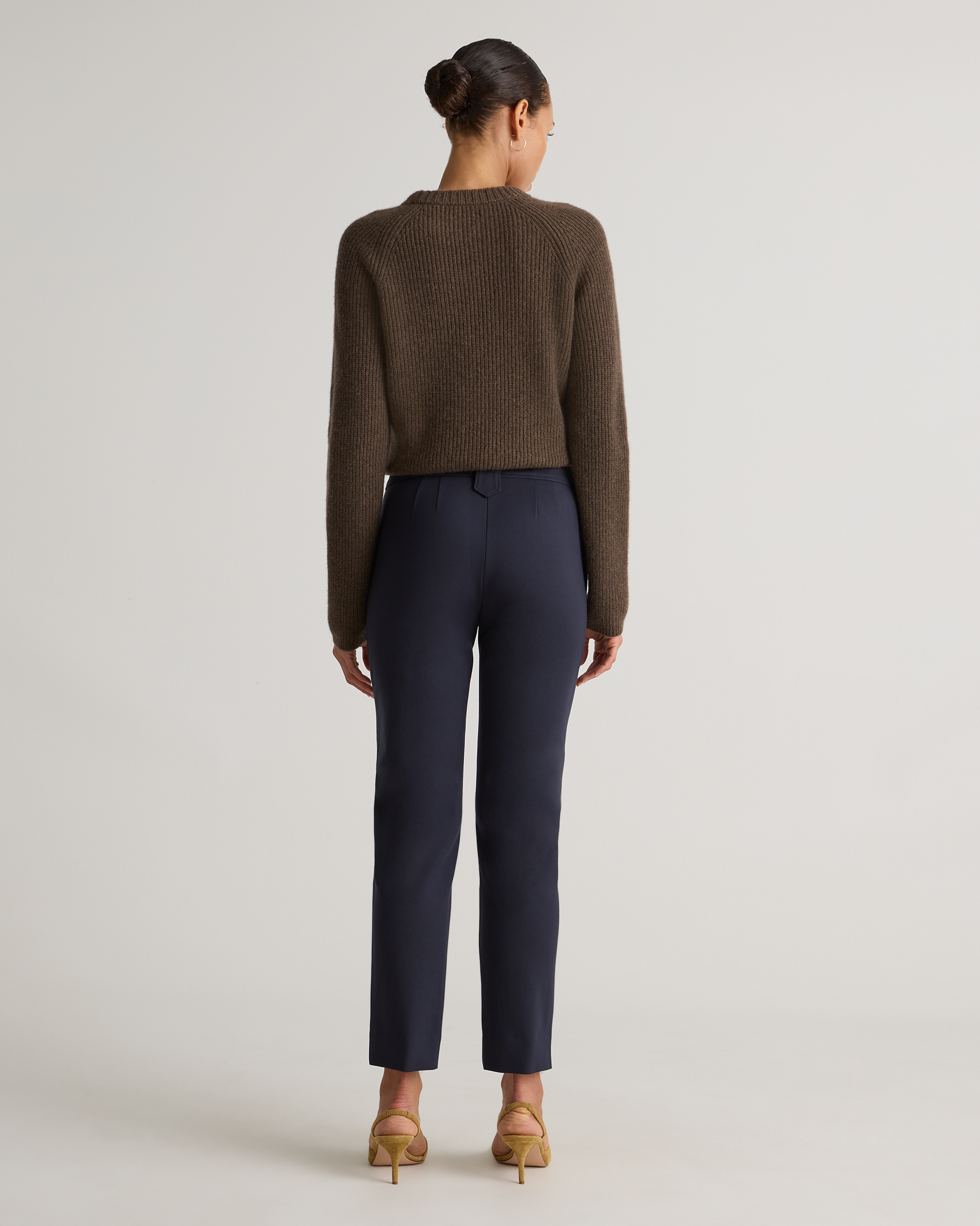 Ultra-Stretch Ponte Straight Leg Mariner Pants in Navy