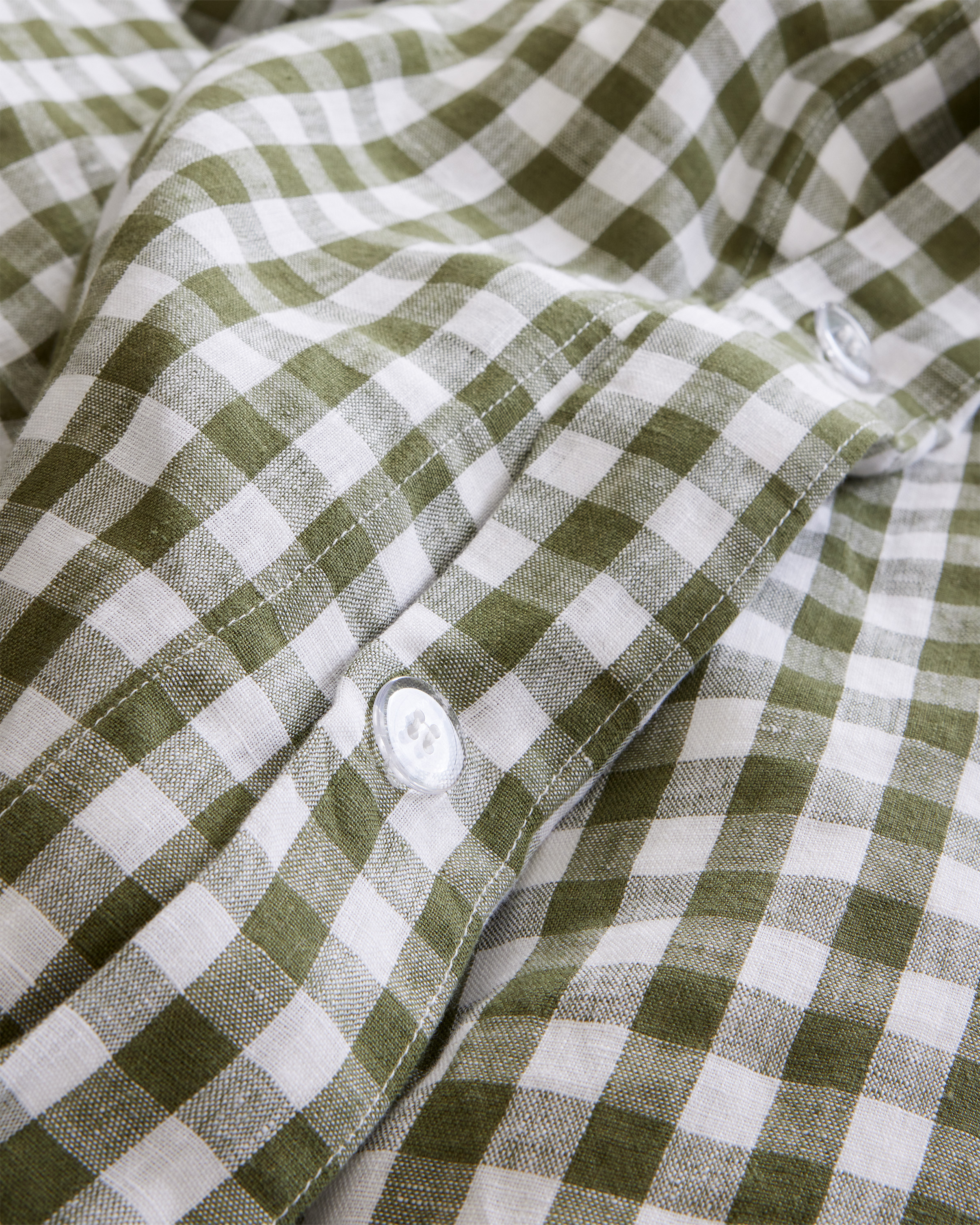 European Linen Gingham Duvet Cover - Thumbnail 4