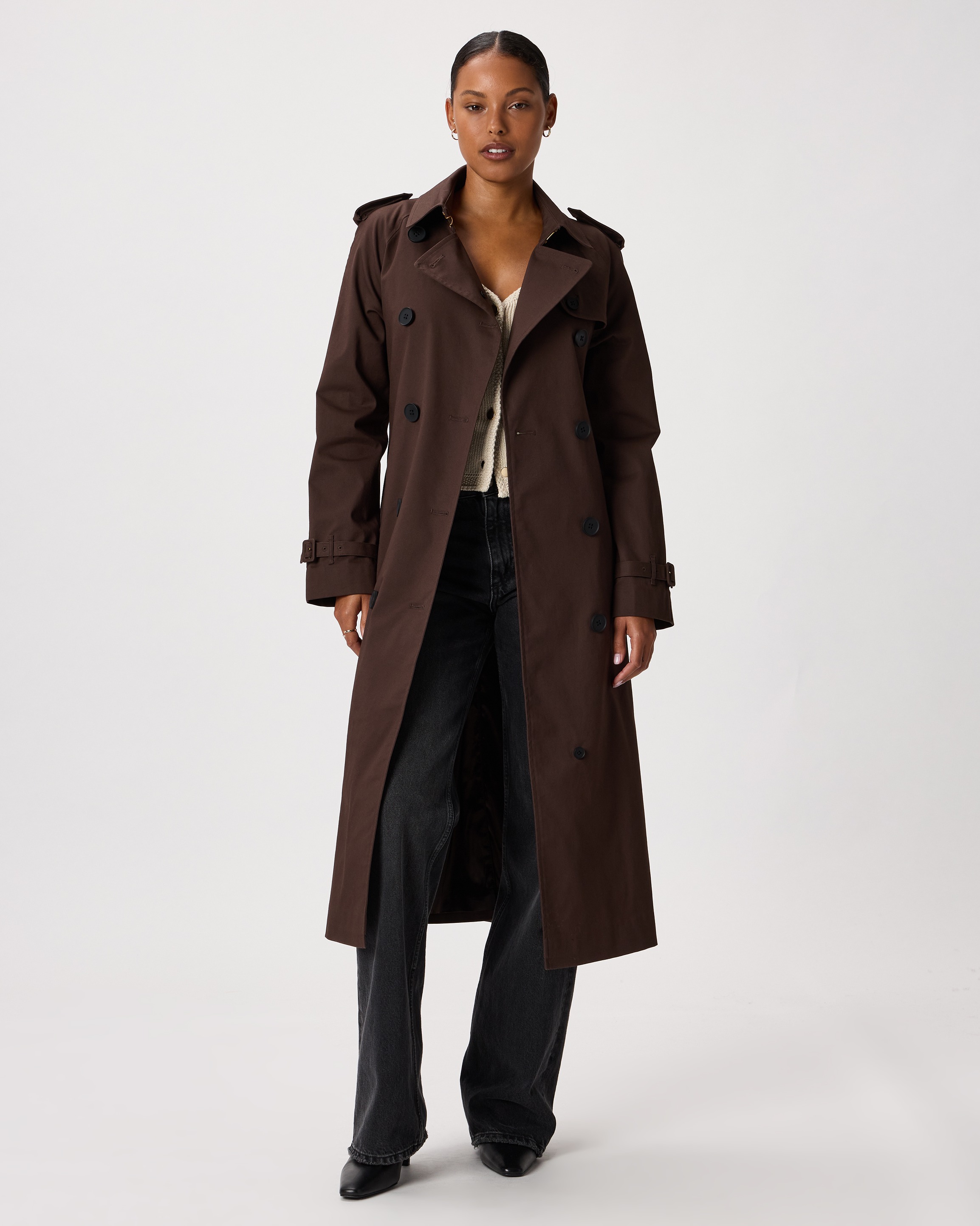 100% Mongolian Cashmere Double-Faced Double-Breasted Wrap Coat