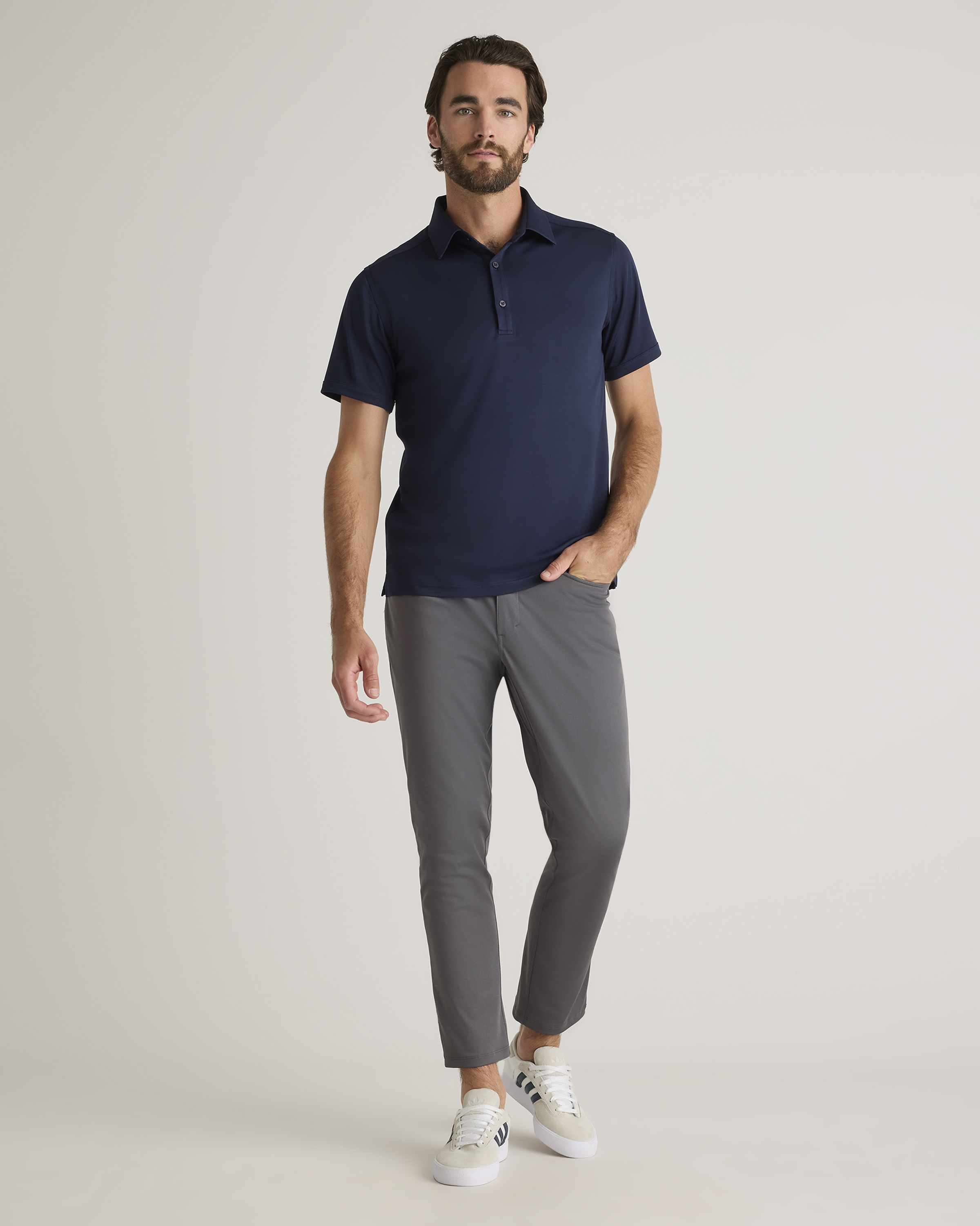 【STONE 】 Stretch Cotton Pique Polo Shirt Stone Island - Stretch cotton piqué polo shirt blue - The Corner