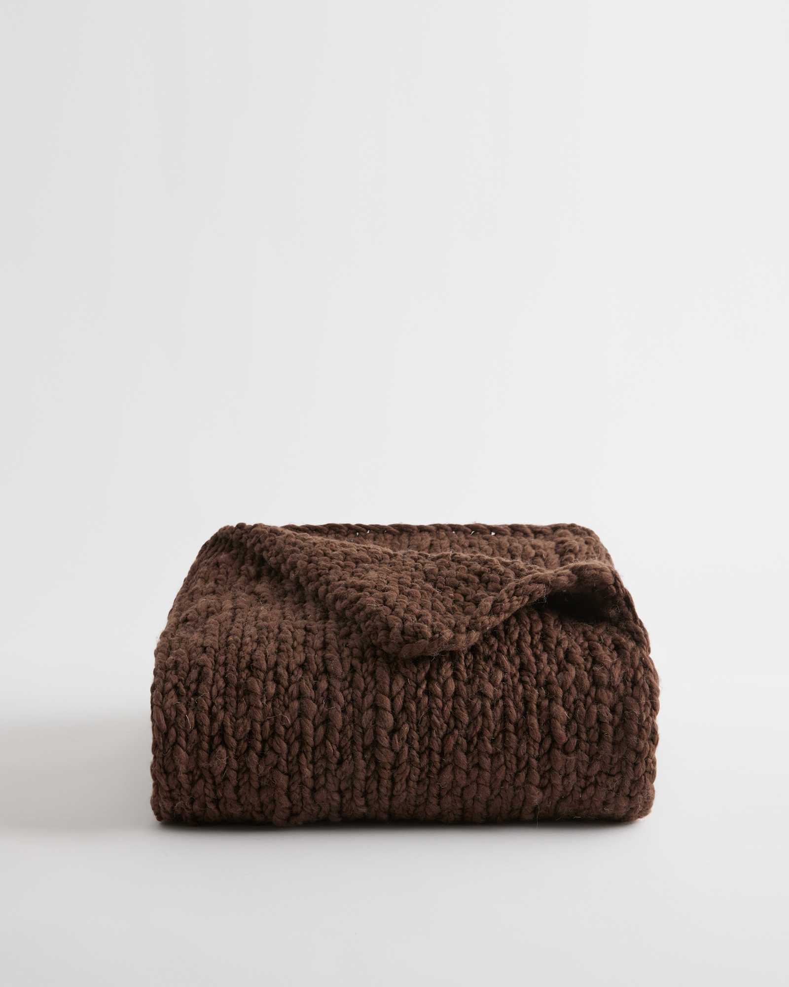 Chunky Hand Knit Wool Throw