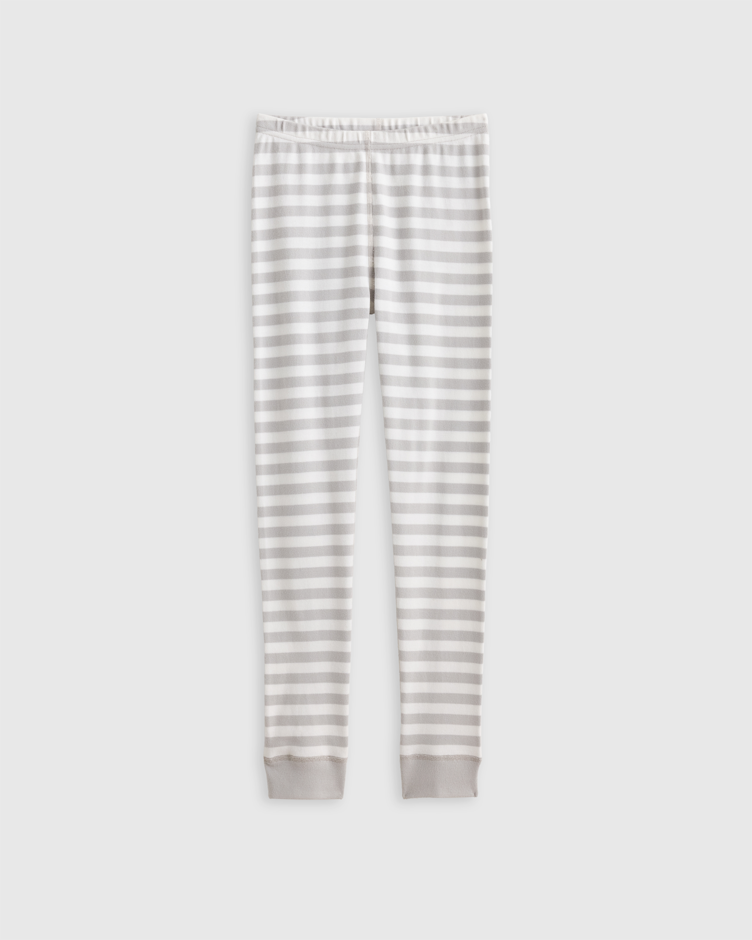 100% Organic Cotton Long Sleeve and Pant Pajama Set in Grey Stripe