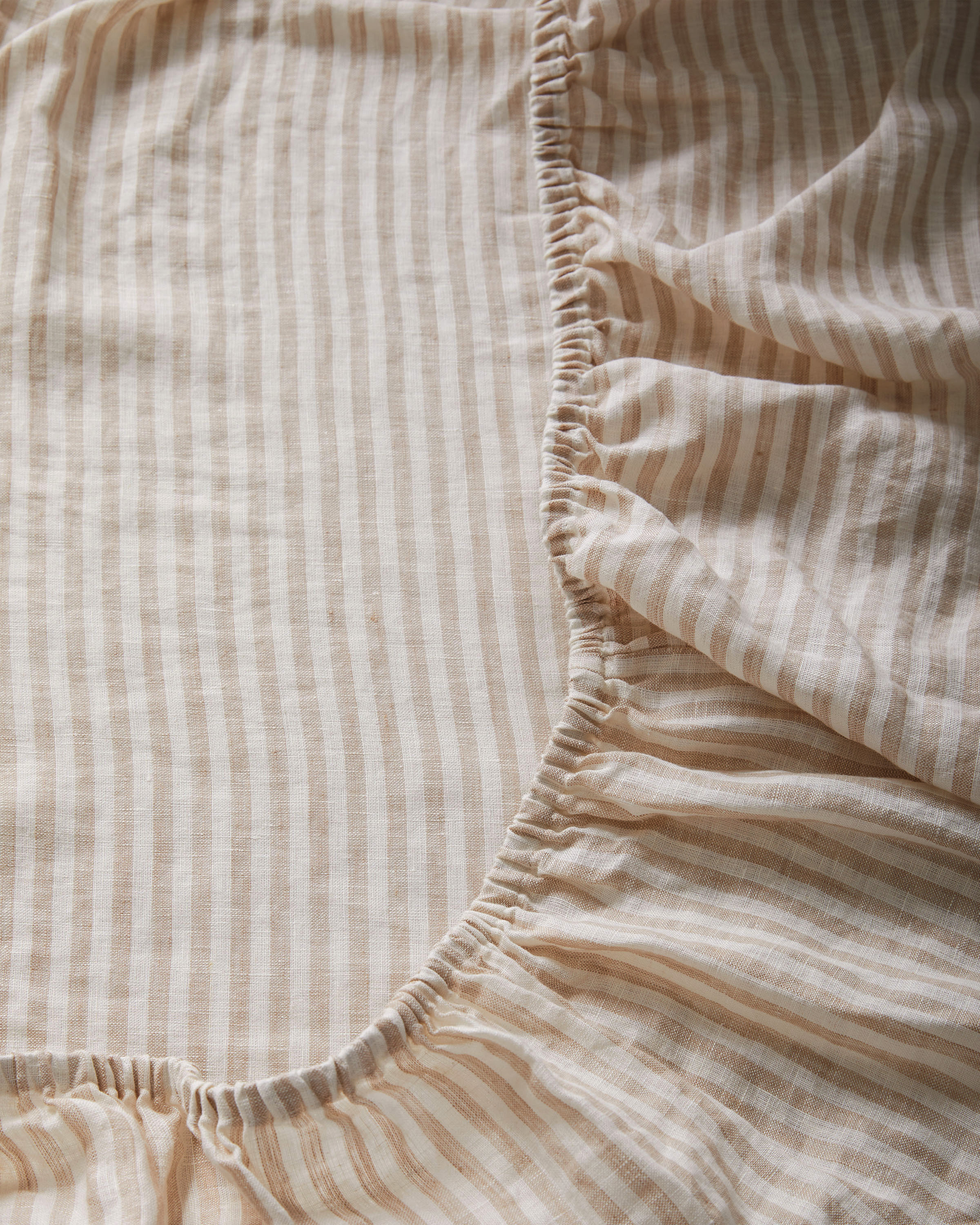 European Linen Stripe Sheet Set - Natural/White Stripe, King