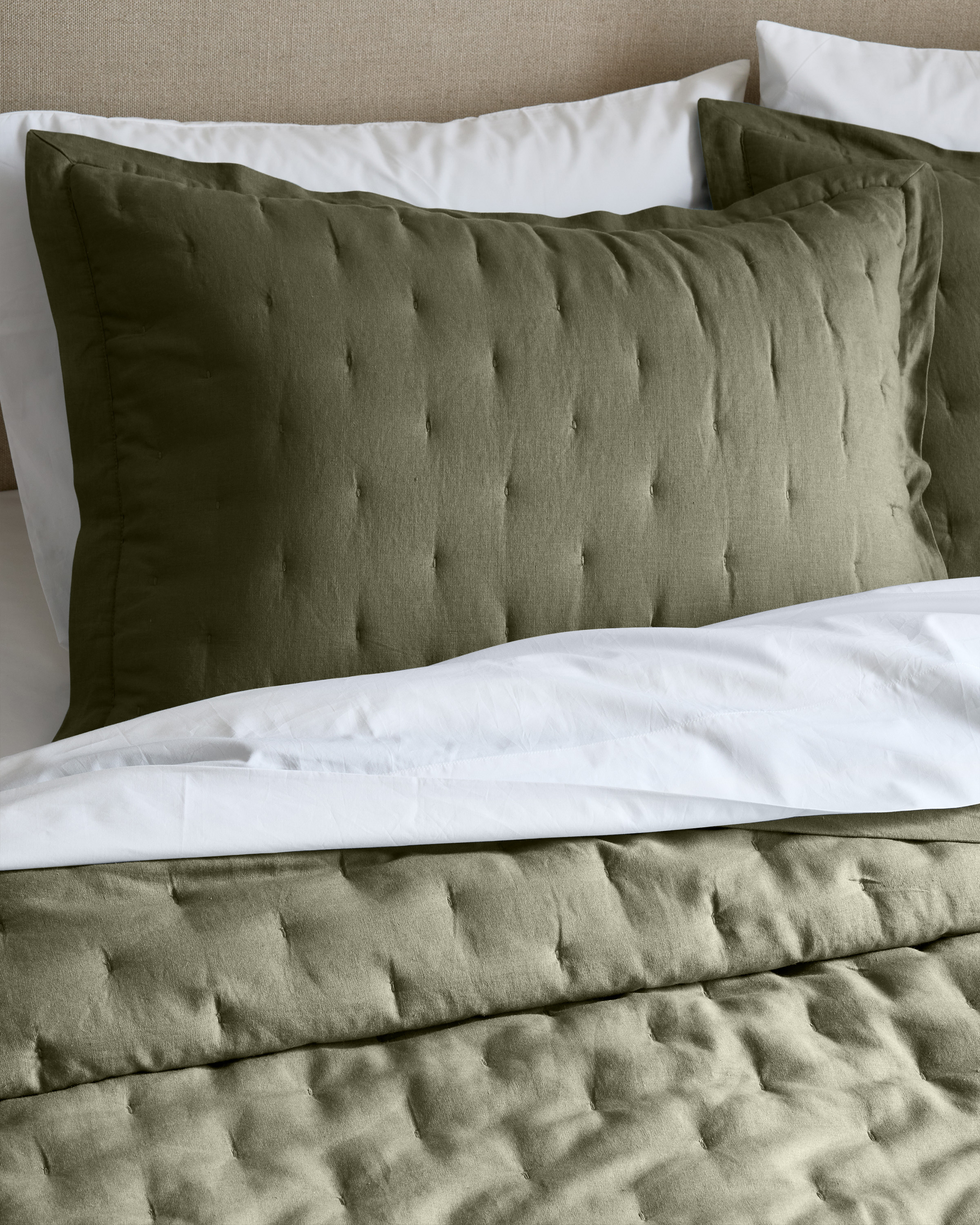 Dusty Olive European Linen Dream Sham Set