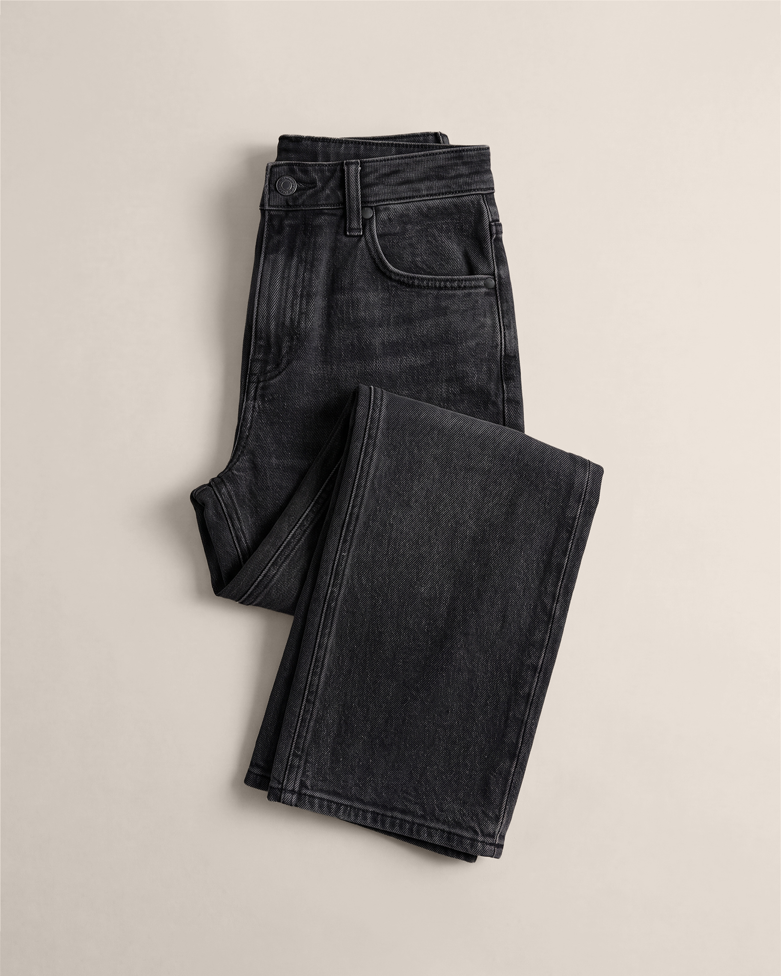Charcoal Black Luna Stretch Relaxed Straight Jeans