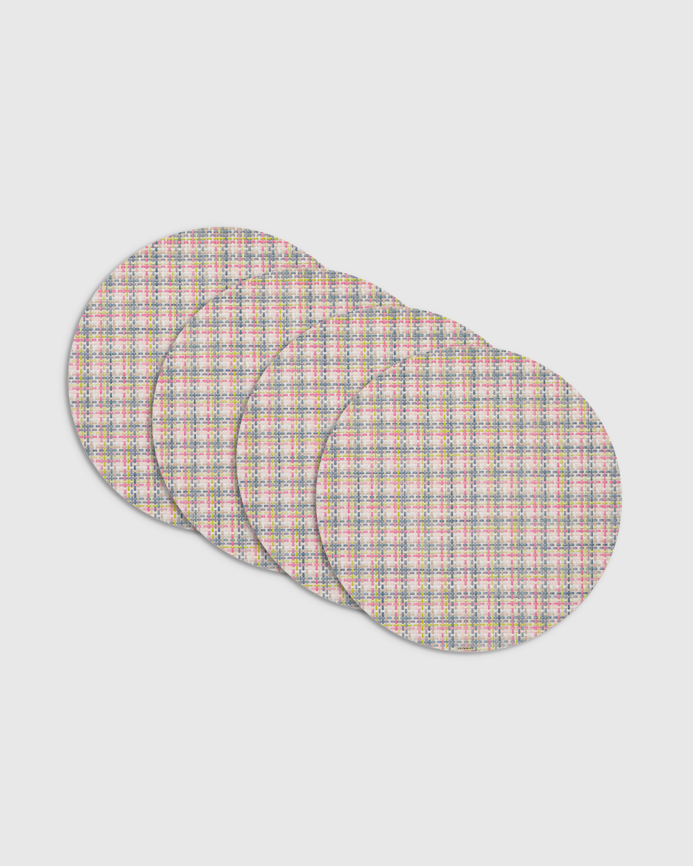Begonia Basketweave Easy-Care Round Placemat, Set of 4 by Chilewich