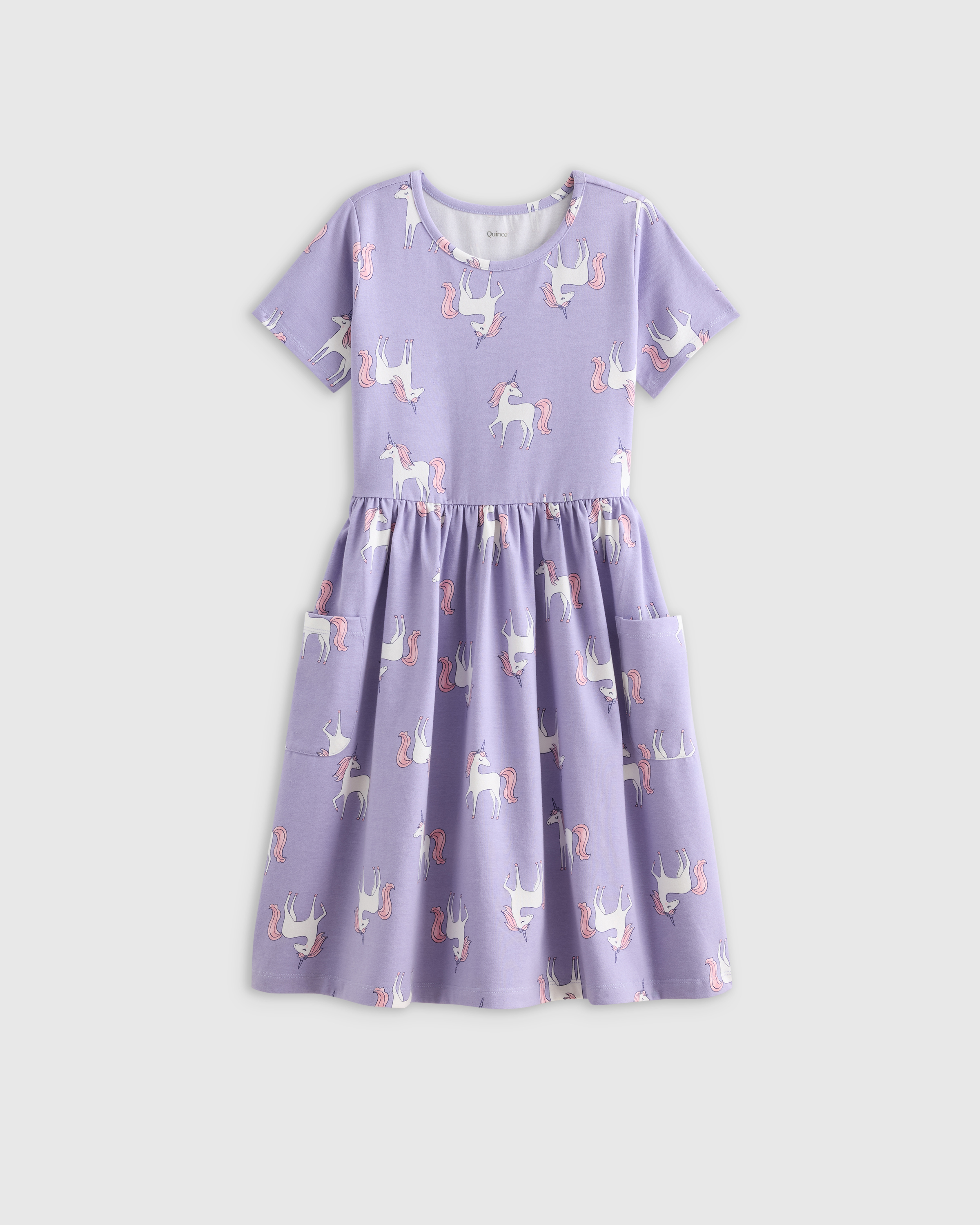Lilac Unicorn Organic Cotton Fit and Flare Pocket Dress