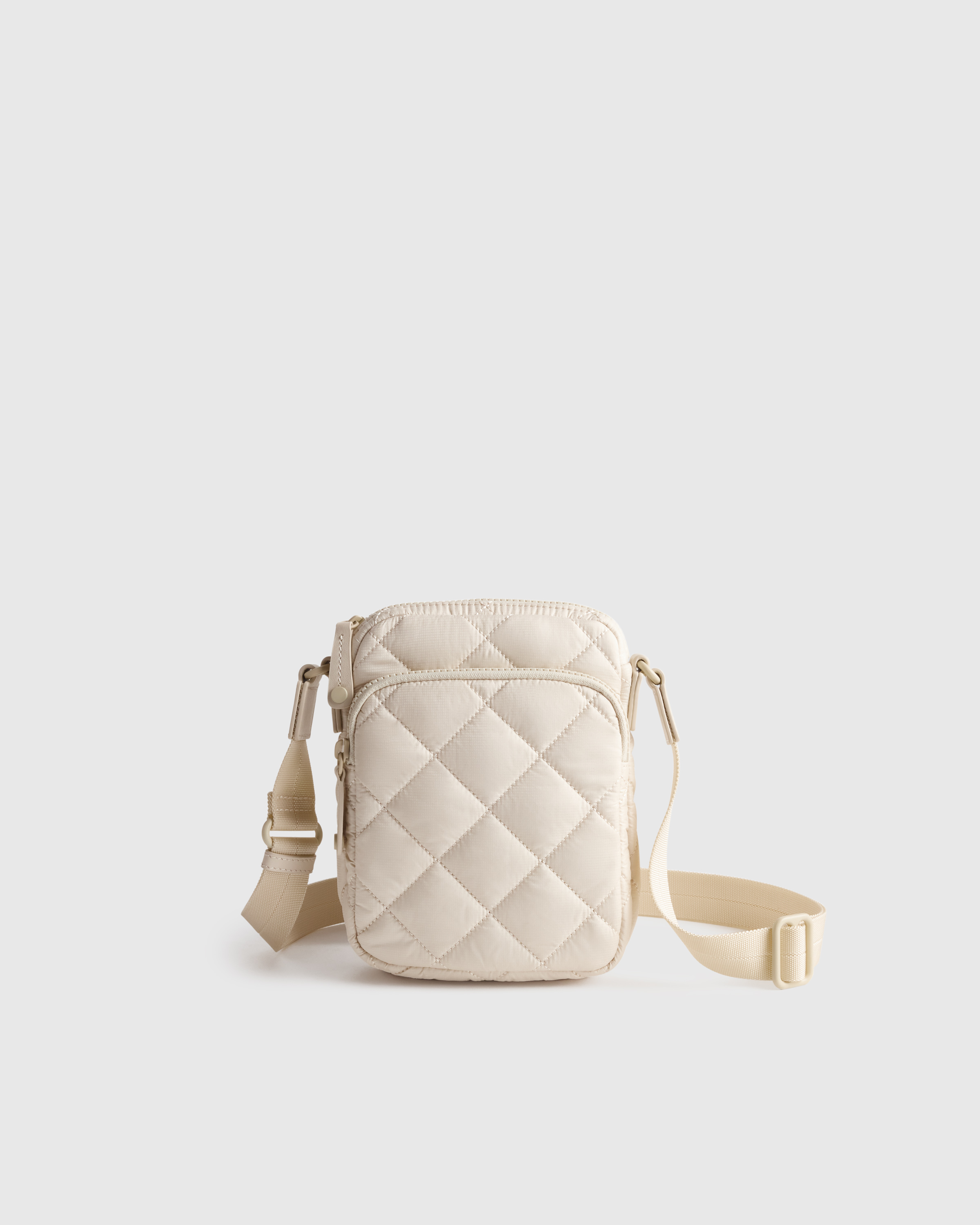 Linen White Transit Quilted Phone Crossbody