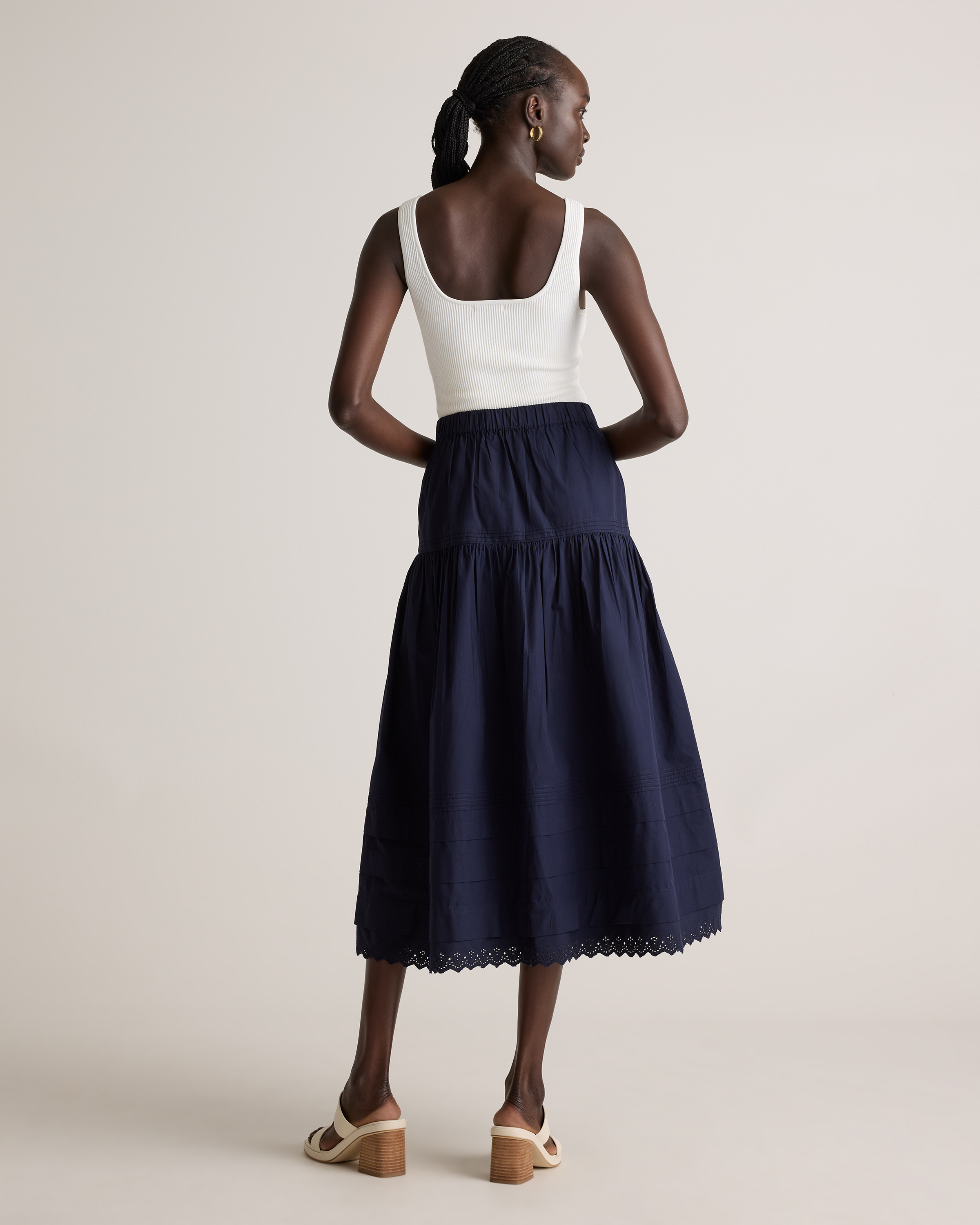 【Anyone more】LeDa Wool Pintuck Long Skirt Wool skirt with slit - Women | MANGO OUTLET USA