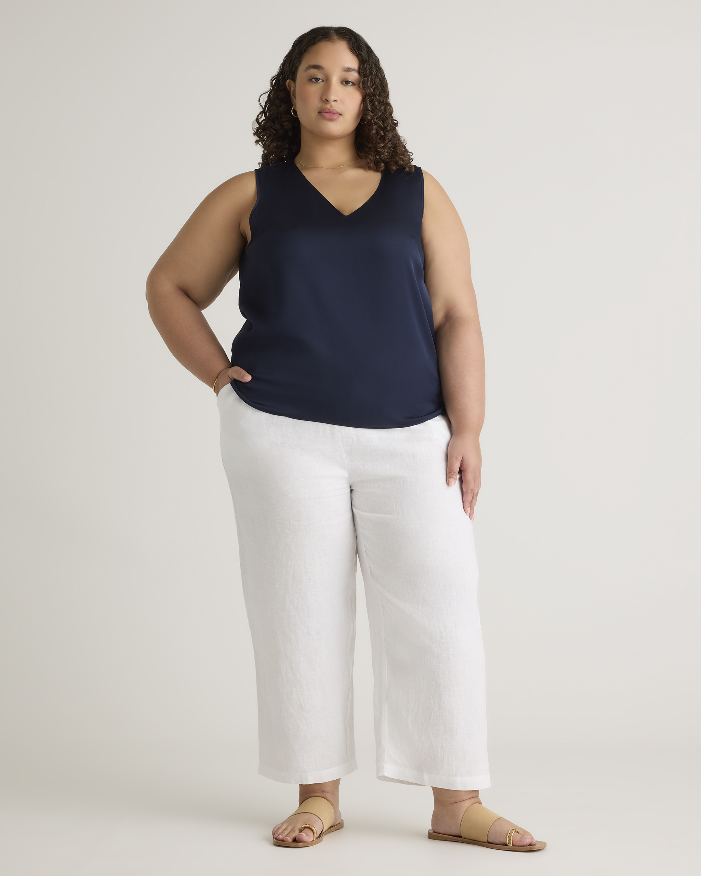 Washable Stretch Silk Tank - Plus Size