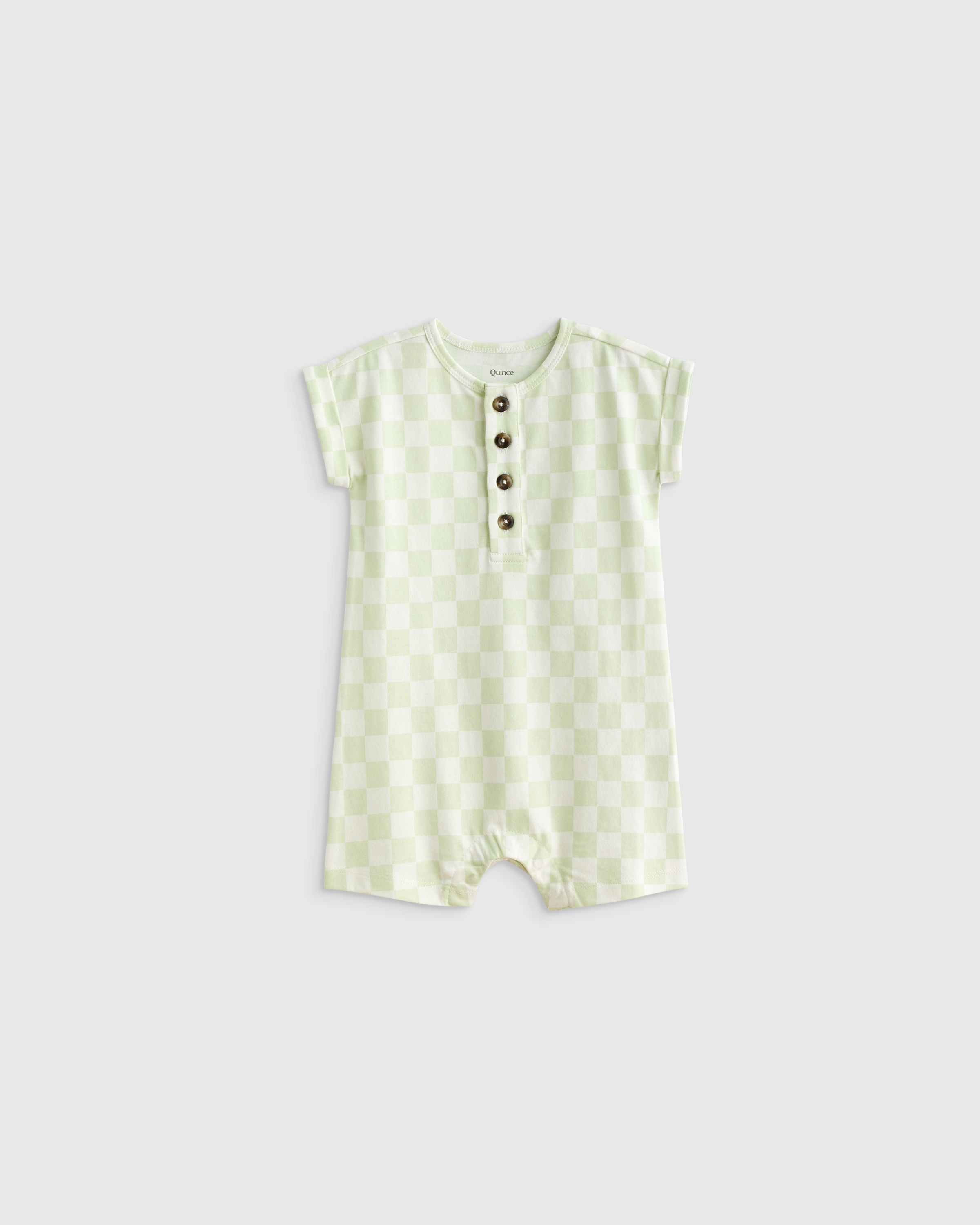Aqua Check 100% Organic Cotton Romper 