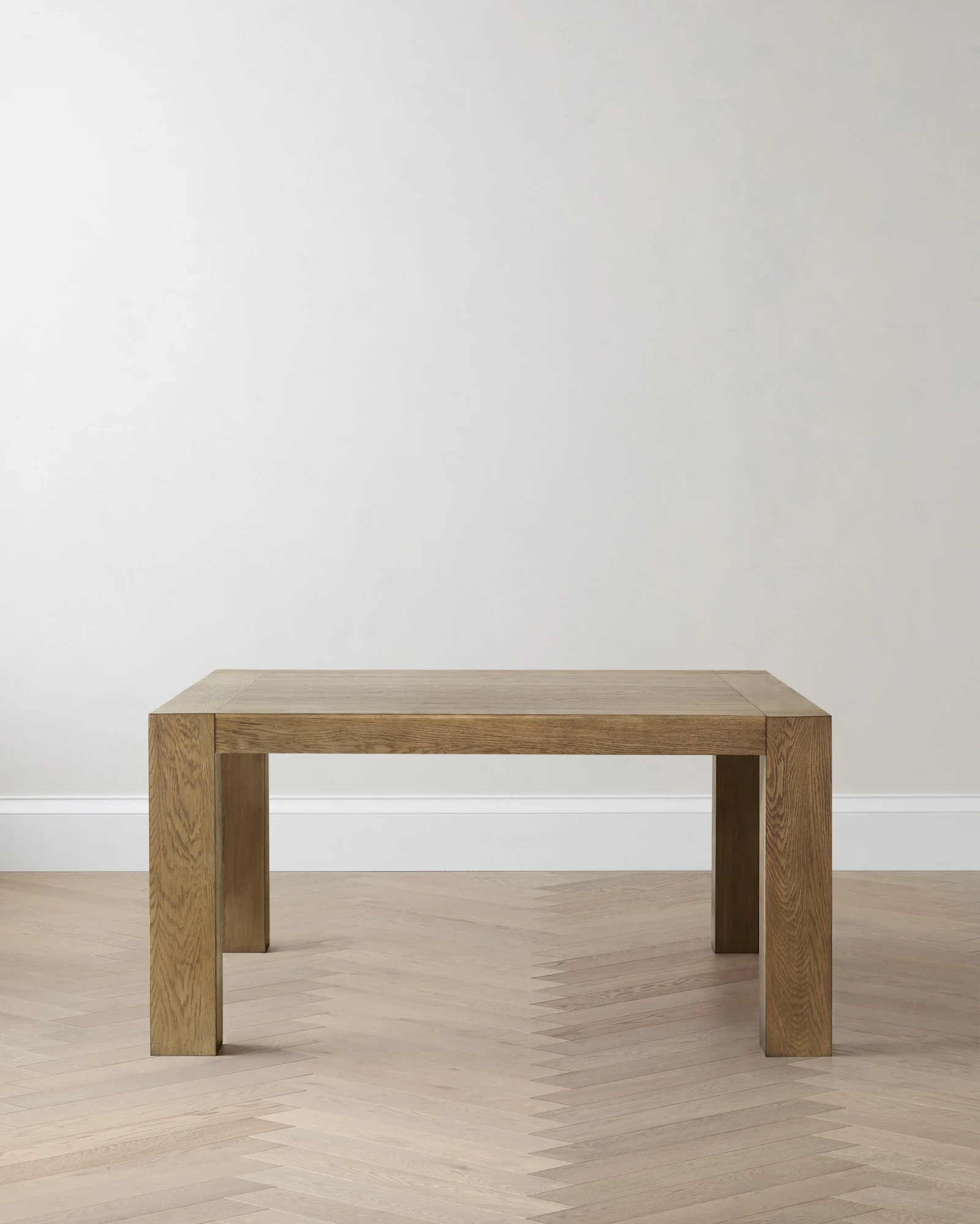 Reclaimed Oak Parsons Square Dining Table in Cafe Brown