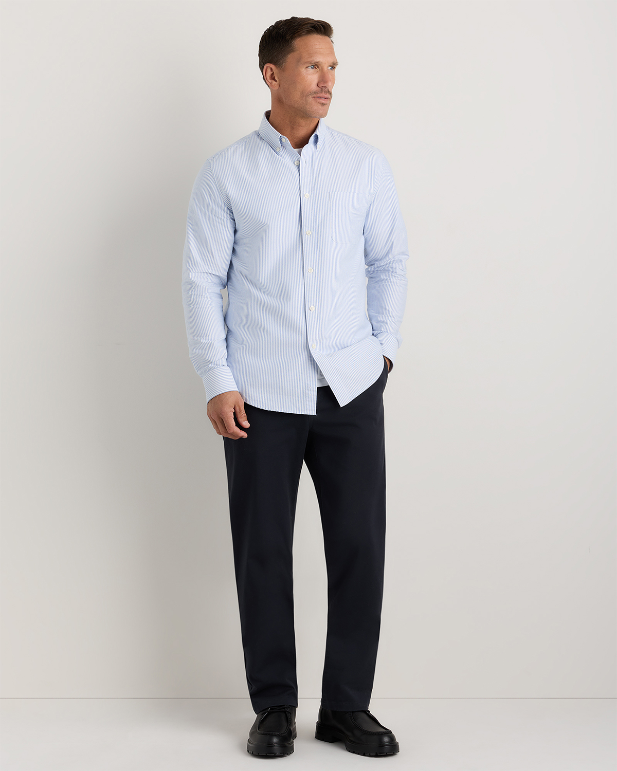 100% Organic Cotton Oxford Shirt in University Stripe