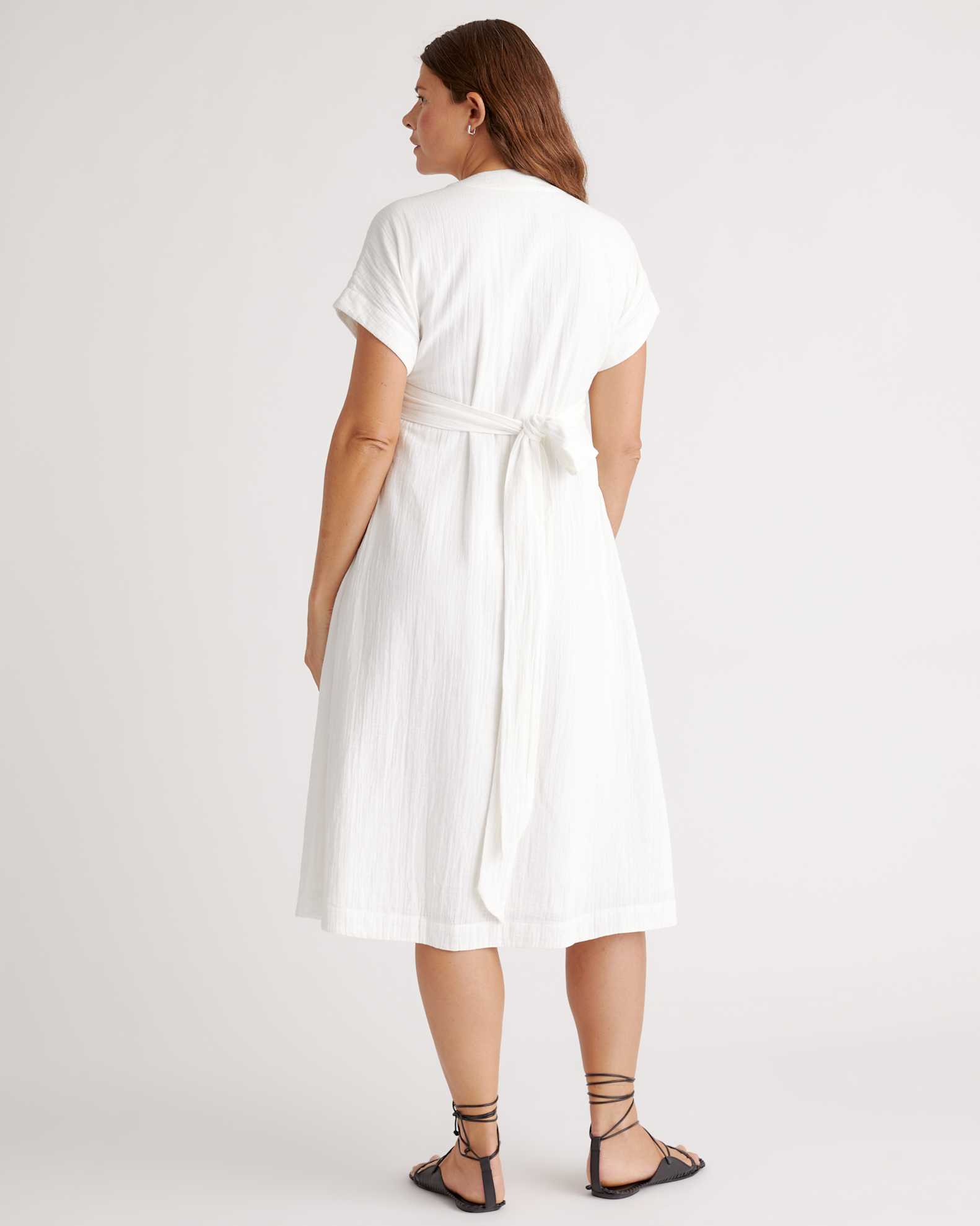 Women's Gauze Maternity Midi Dress in White, Size Small, Organic Cotton by Quince Women's Gauze Maternity Midi Dress in White, Size Small, Organic Cotton by Quince