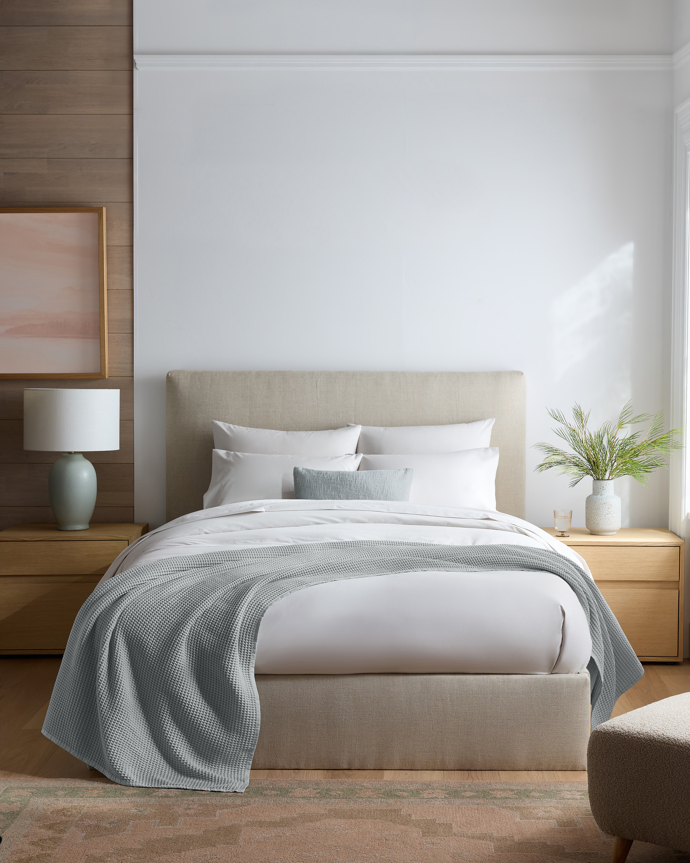 Organic Waffle Bed Blanket - Mist, Full/Queen