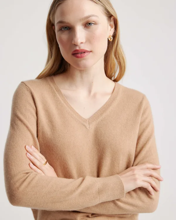 Mongolian Spring Cashmere V-Neck Sweater