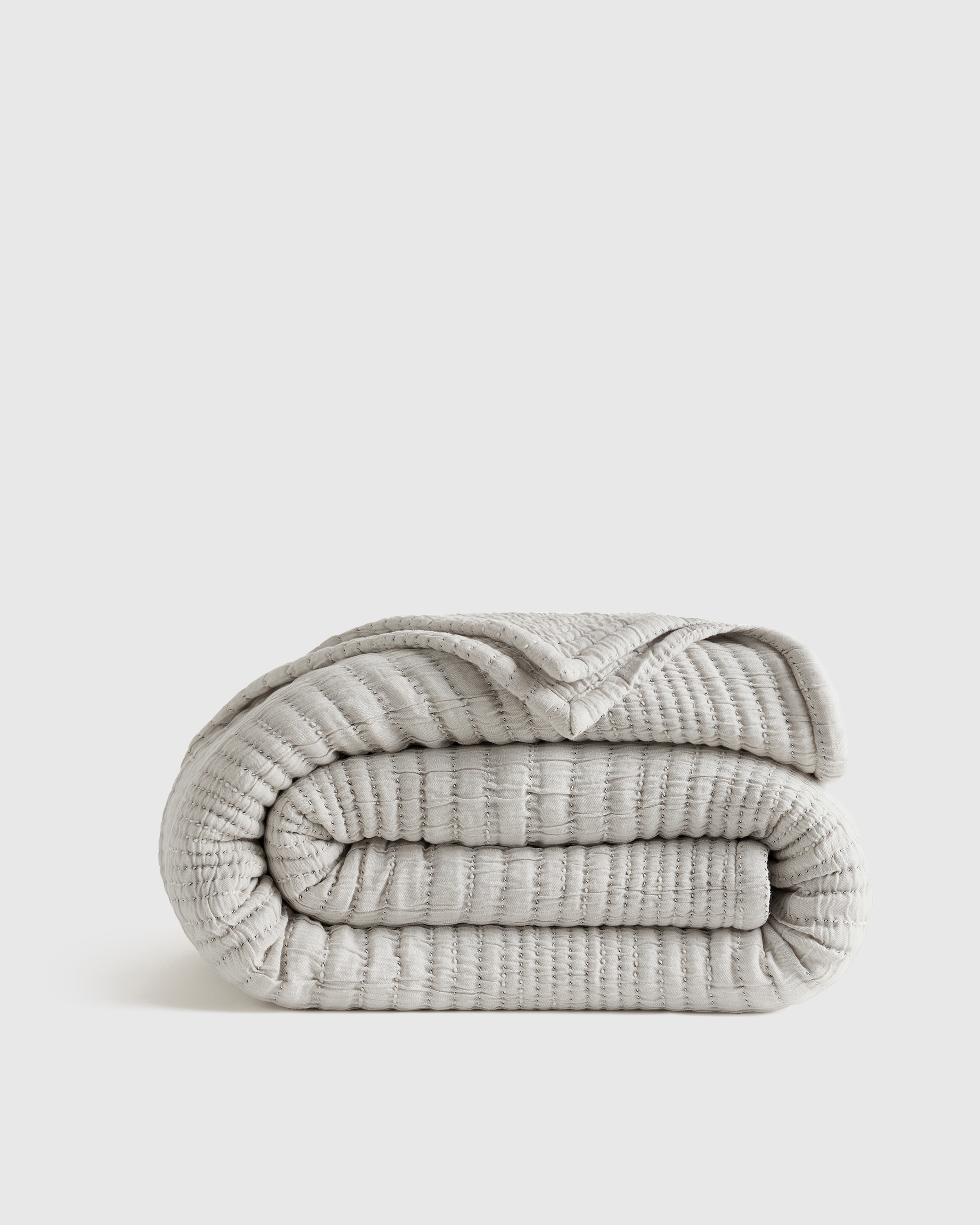 Cloud Organic Cotton Channel Stitch Coverlet