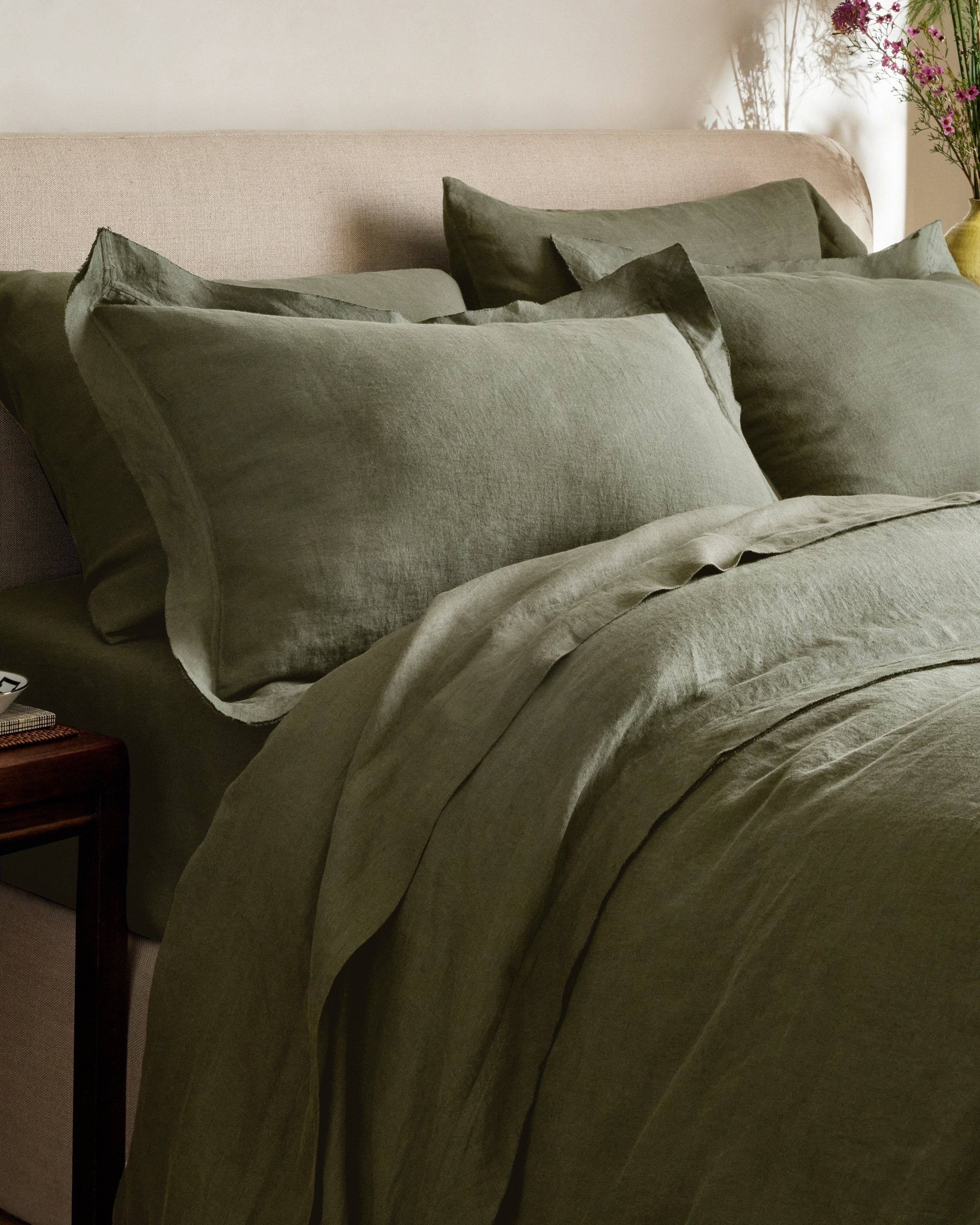 European Linen Double Flange Duvet Cover