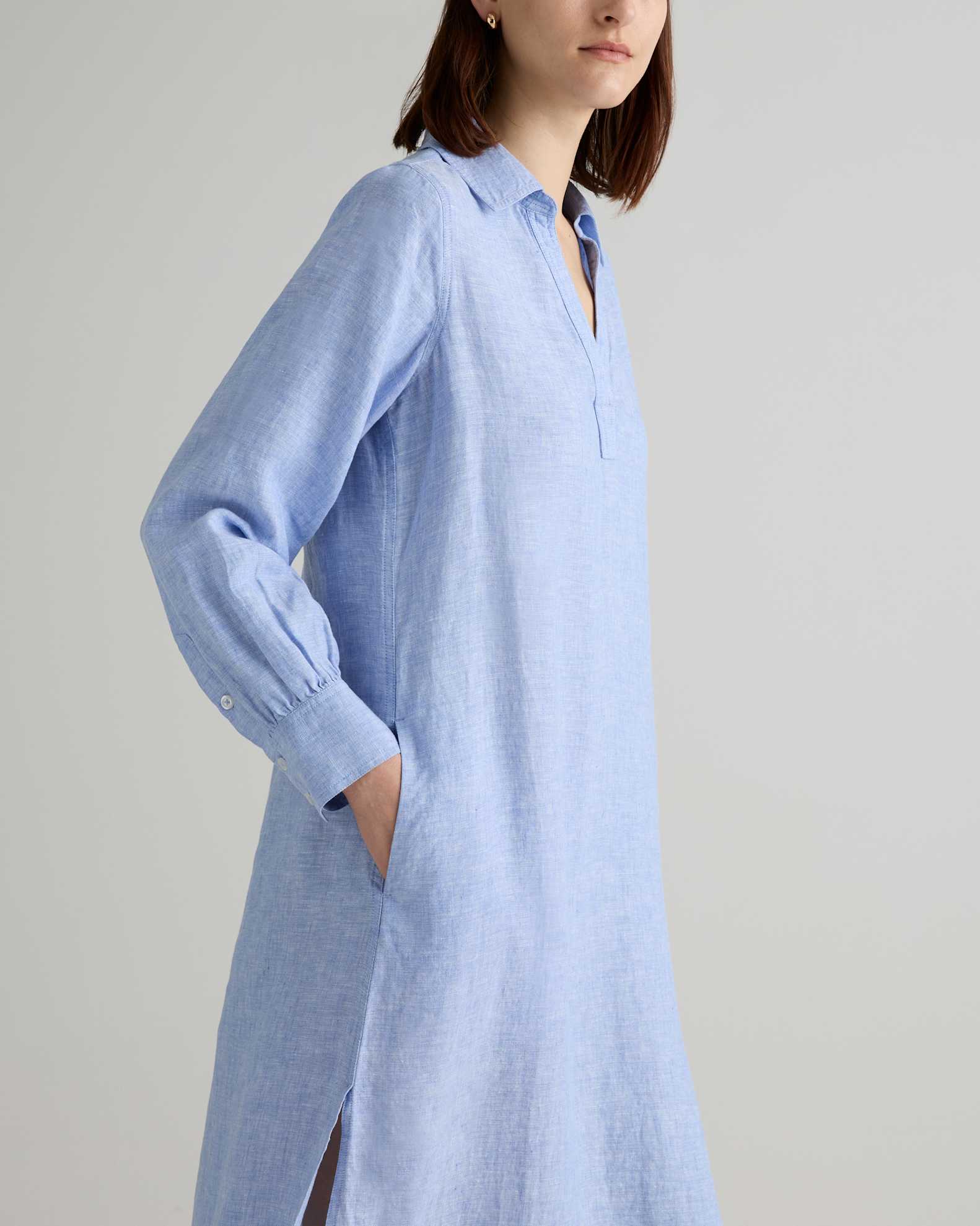 linen popover maxi dress Quince 100% European Linen Popover Maxi Dress in White