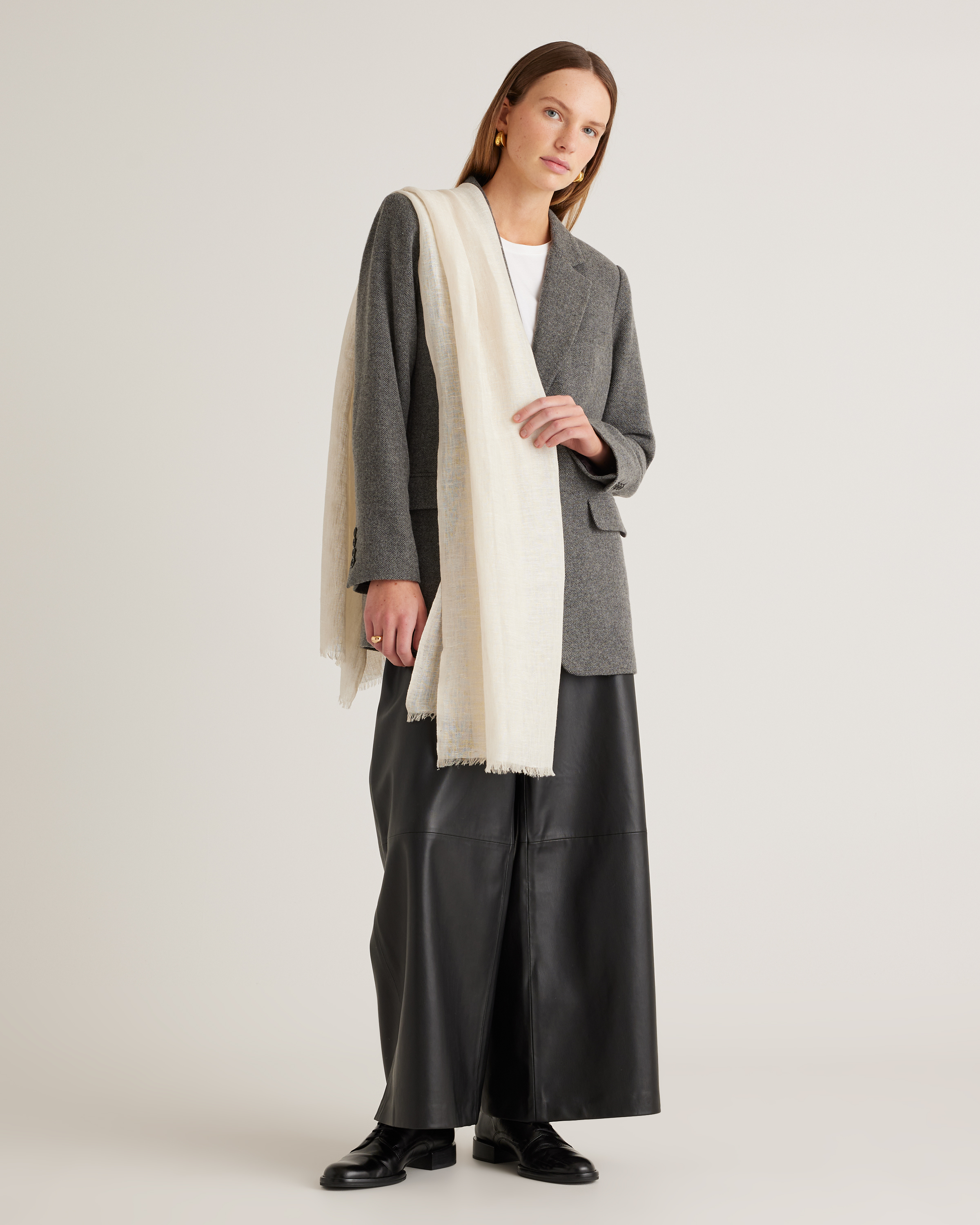 Lightweight Linen Silk Cashmere Scarf - thumbnail 4