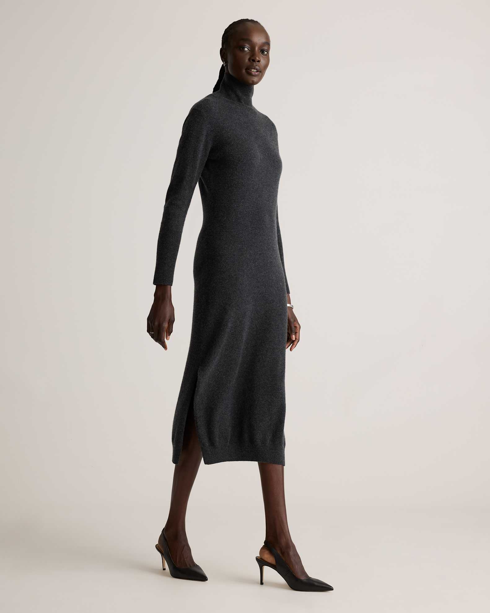 Mongolian Cashmere Turtleneck Midi Sweater Dress Mongolian Cashmere Turtleneck Midi Sweater Dress