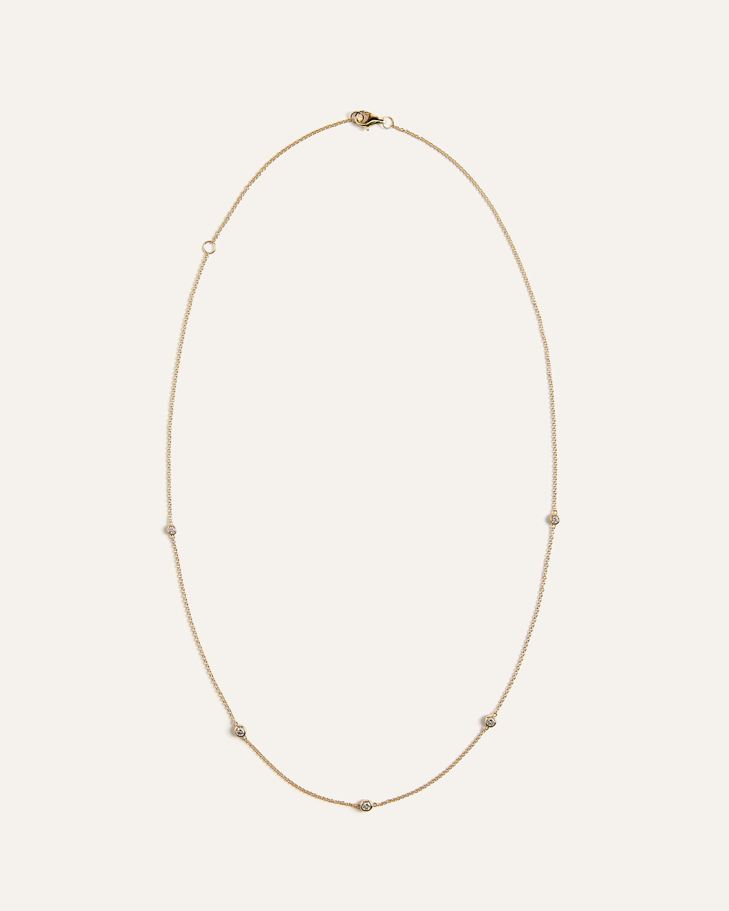 Yellow Gold 14K Gold Diamond Bezel Station Necklace