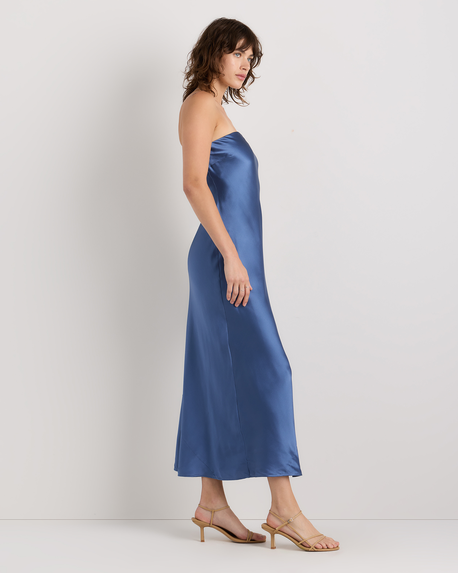 navy blue dress for baby girl LILYSILK Long Silk Dress - for Women - Navy Blue 100 Silk
