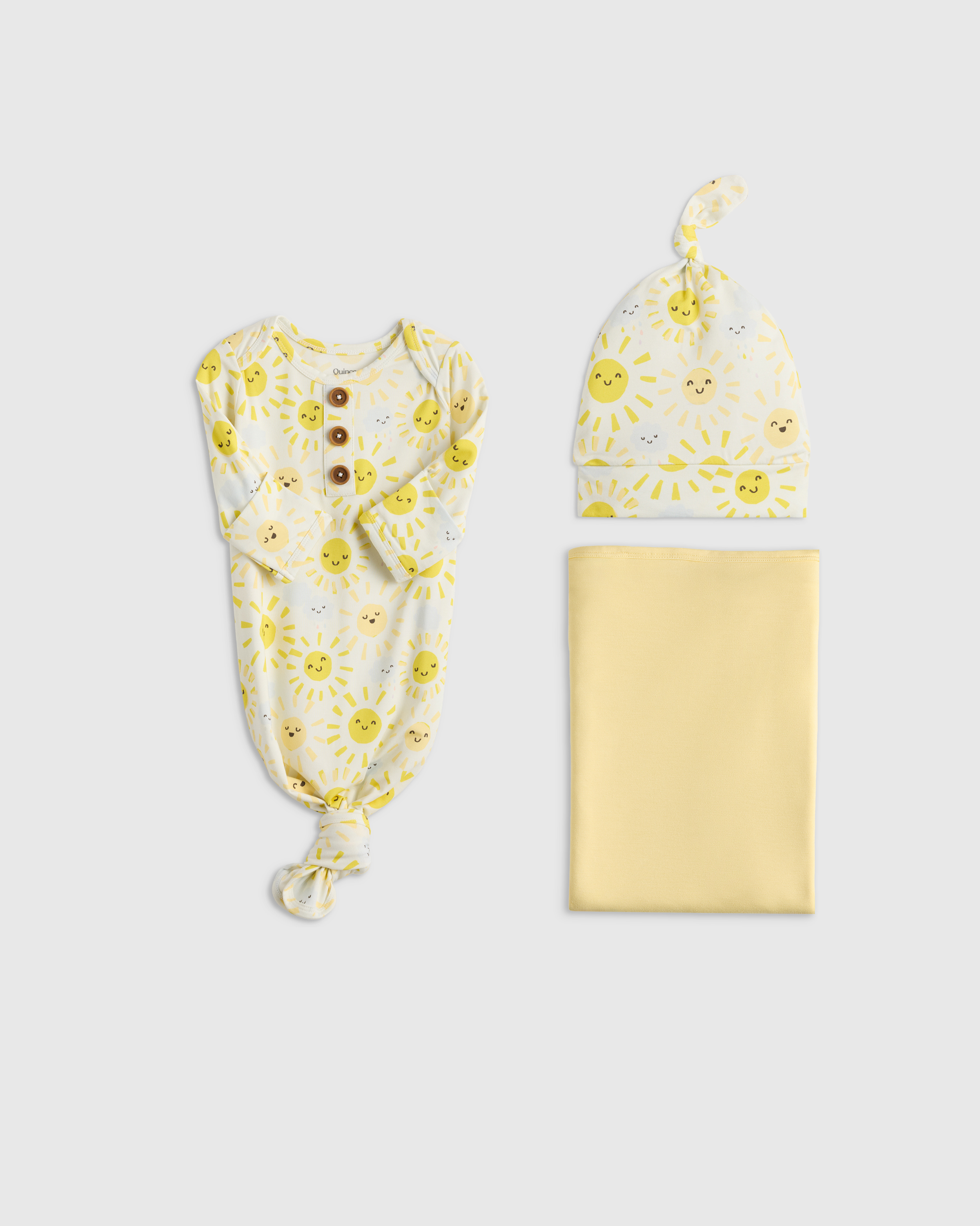 Sunshine Bamboo Gown, Hat & Swaddle Layette Set