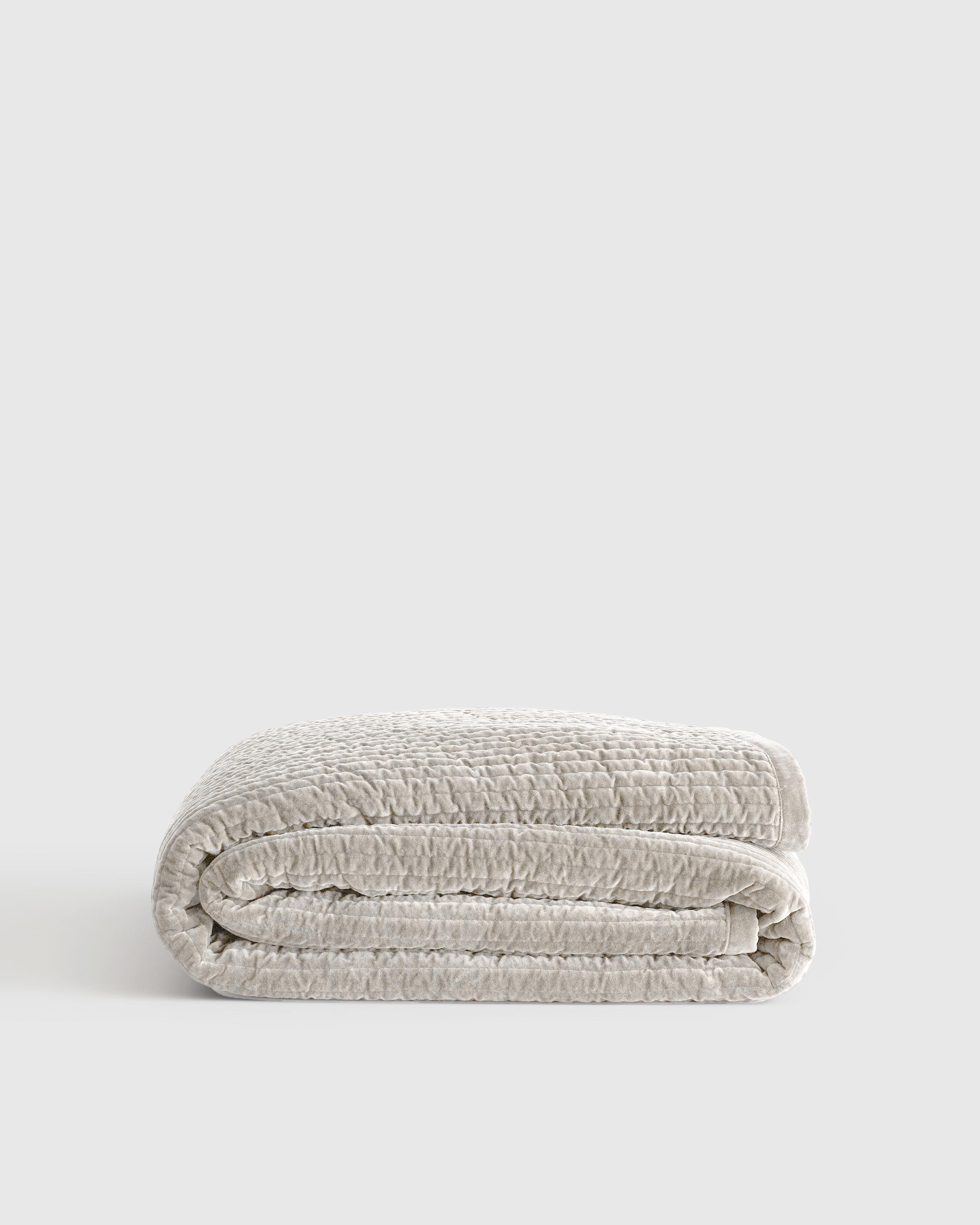 cotton velvet channel quilt, full/queen, light taupe