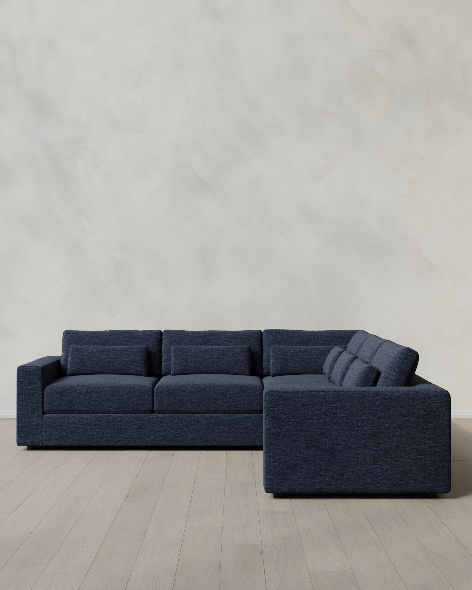 Square Arm Deep Seat L-Sectional-119x119 Nomad Ink