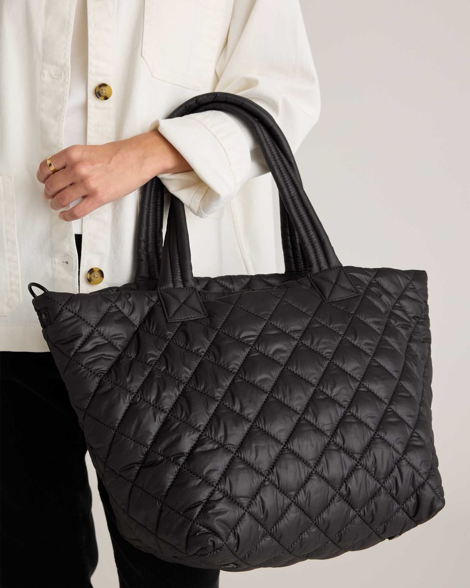black quilted travel tote bag Scout Miss Manors A Stately Residence for all your Stuff Badgley Mischka Women's Quilted Travel