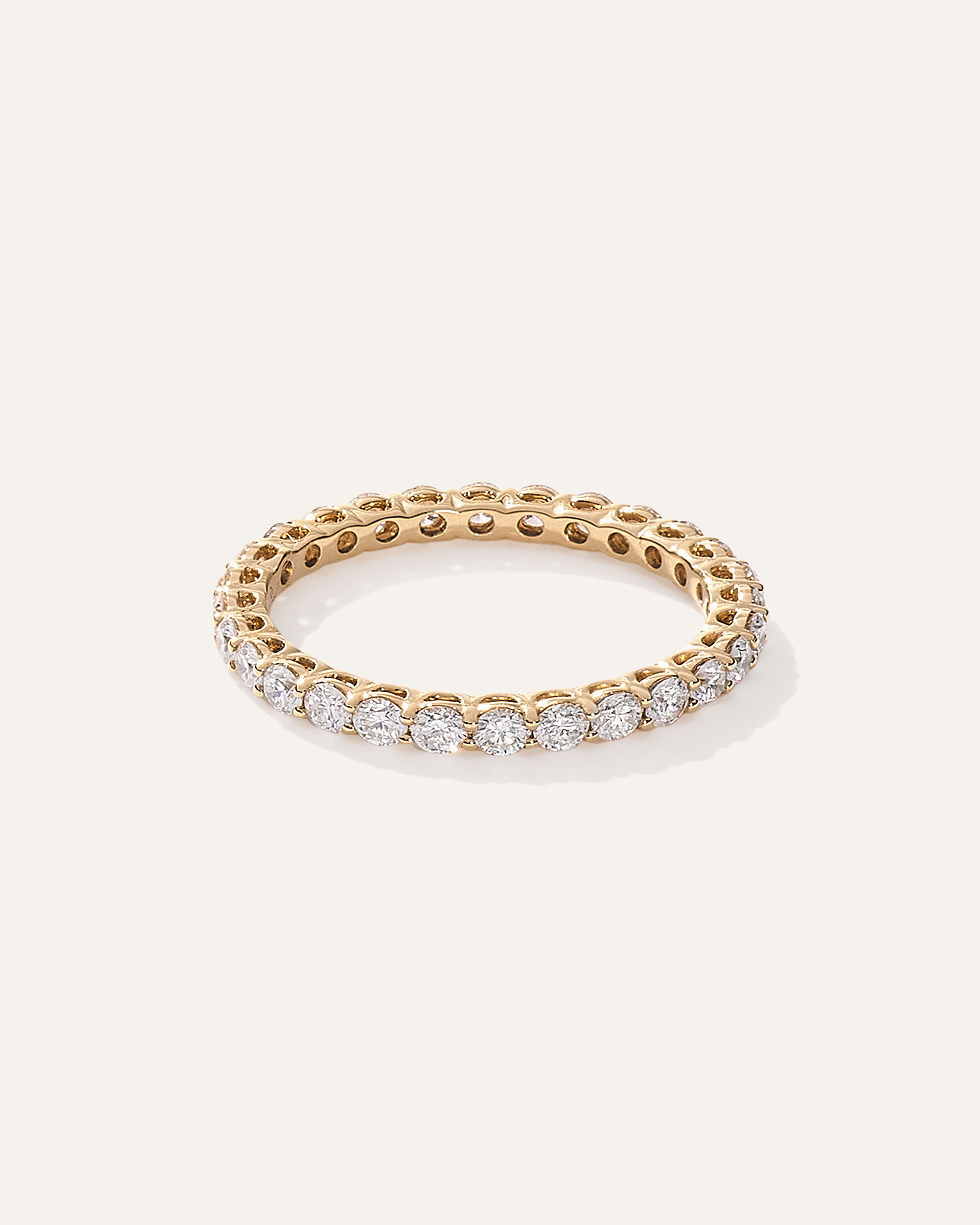Yellow Gold Lab Grown Diamond Round Eternity Band