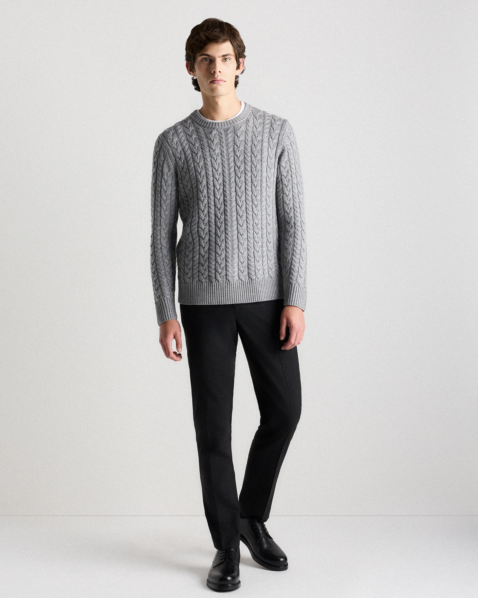 Australian Merino Wool Cable Crewneck Sweater