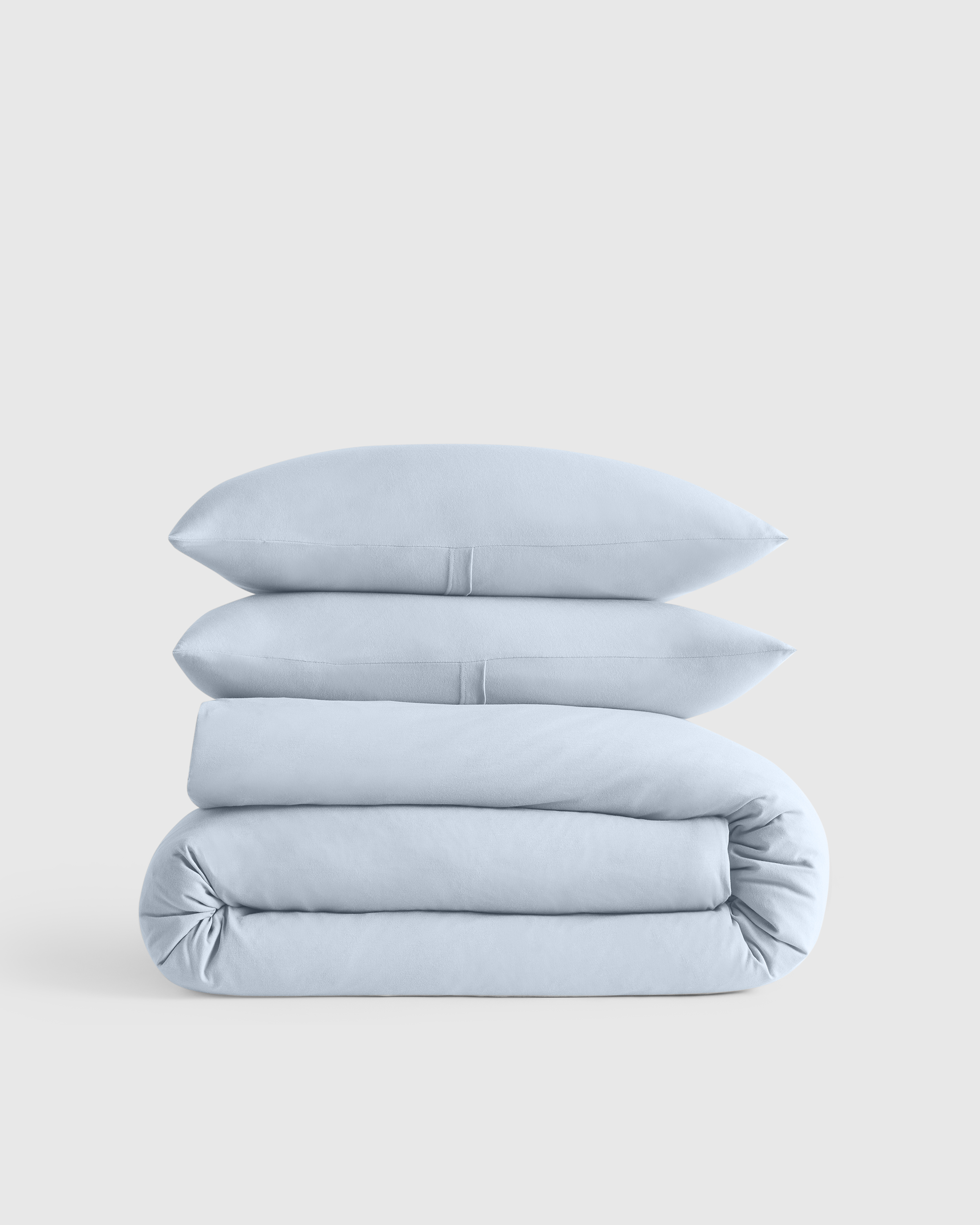 Light Blue Organic Jersey Duvet Cover Set