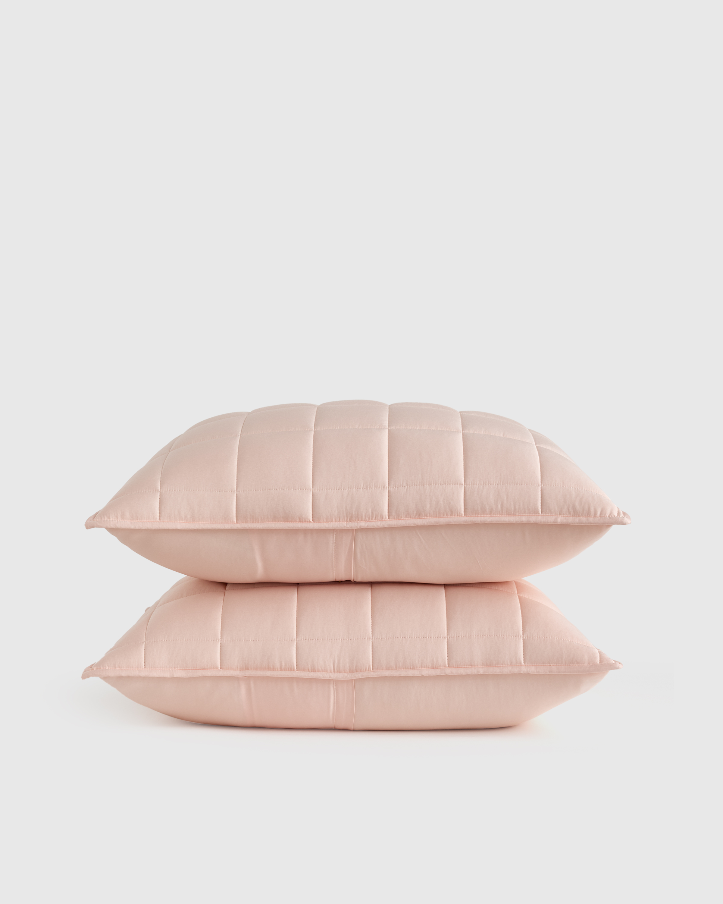 Soft Pink Bamboo Box Quilted Sham Set