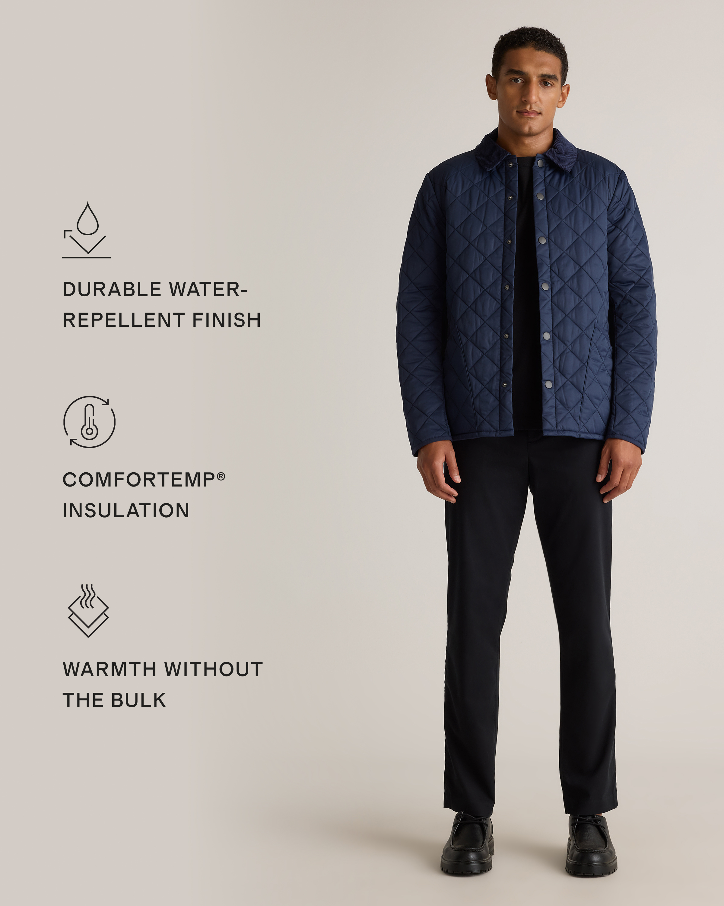 ジャケット・アウター CLANE QUILTING NO COLLAR JACKET Women's Quilted Collarless Non-Closure Jacket | Women's