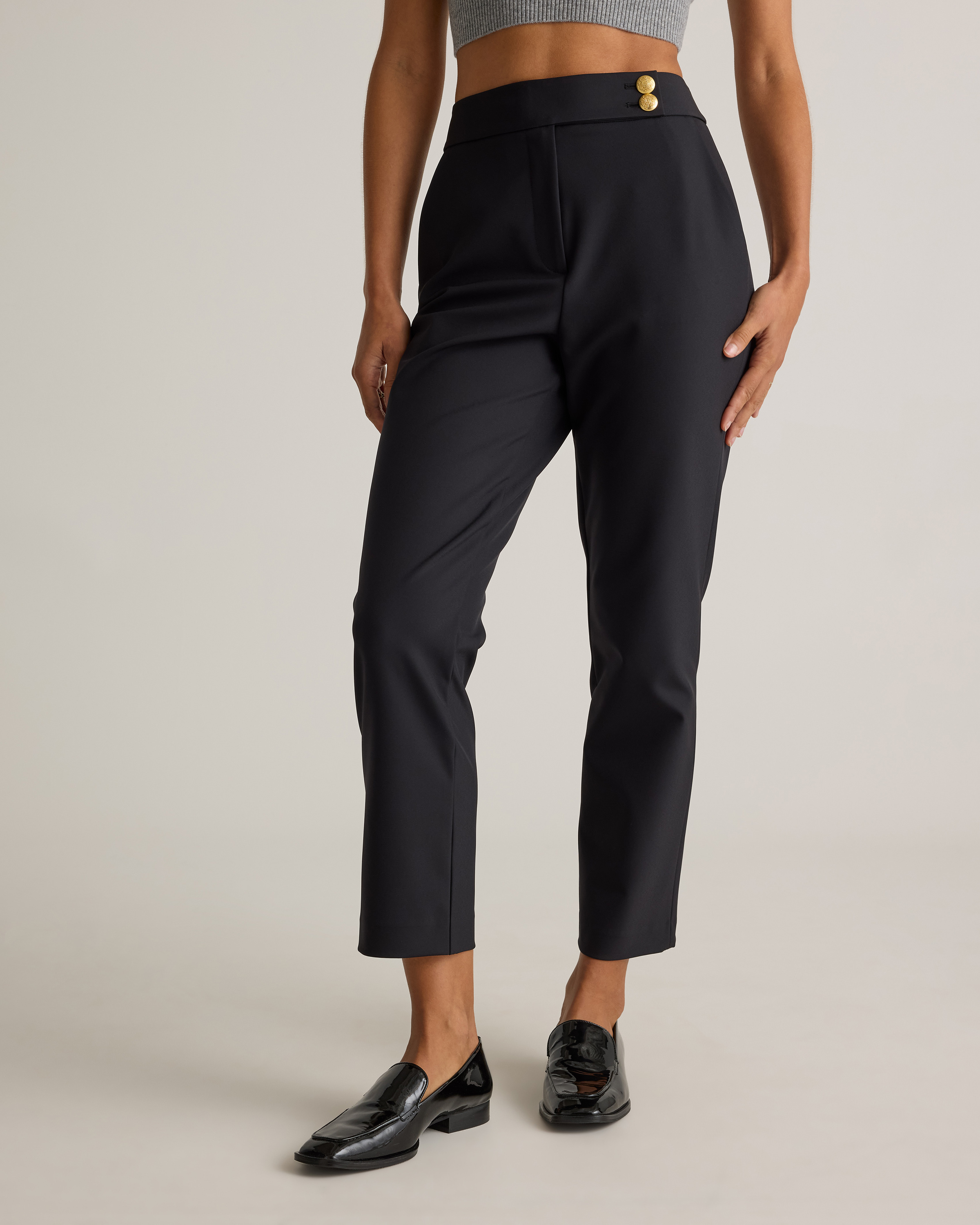 パンツ COMFORTABLE REASON Pique DOC Slacks blk COMFORTABLE REASON 