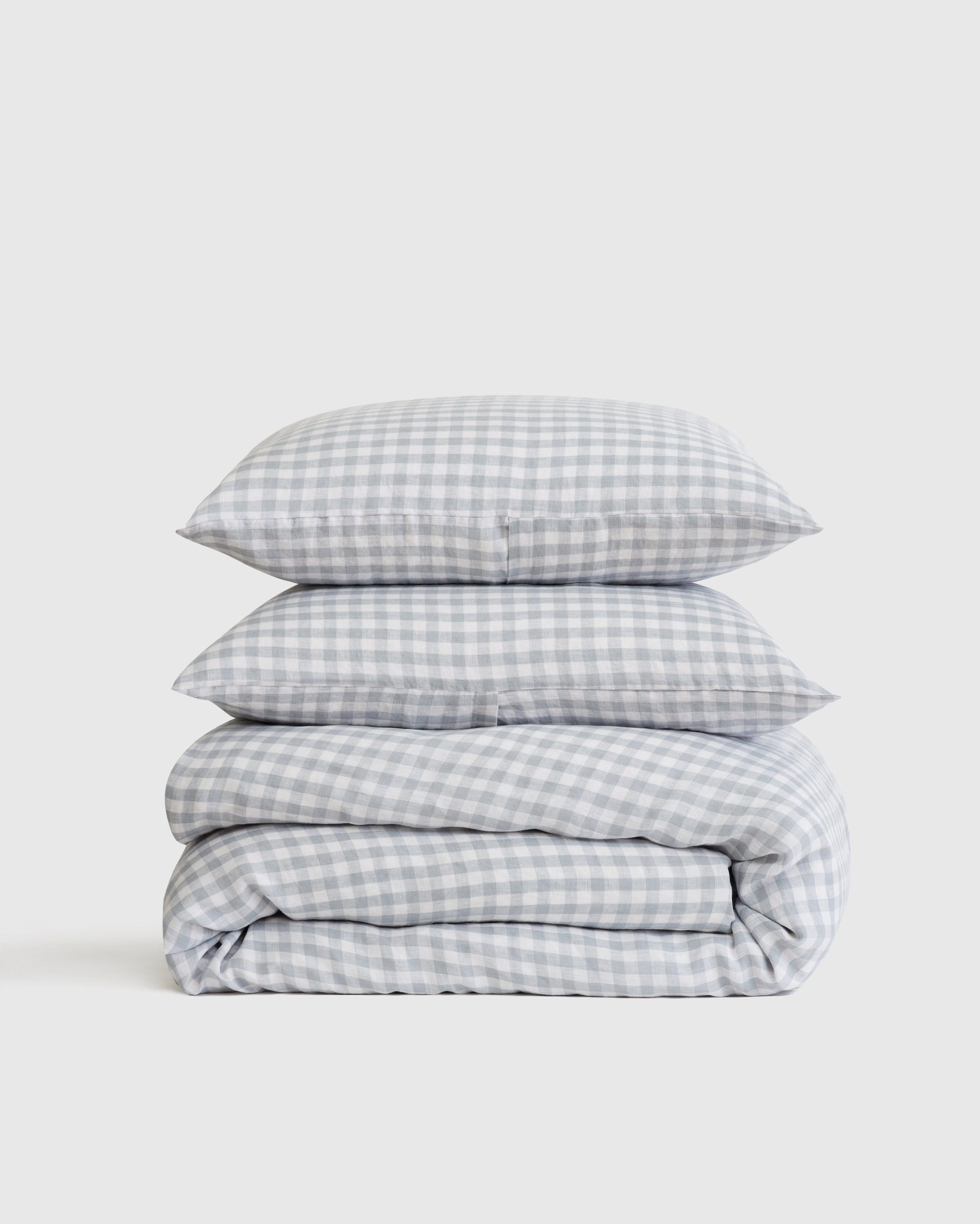 European Linen Gingham Duvet Cover Set
