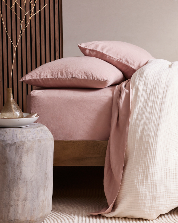 Dusty Mauve European Linen Sheet Set
