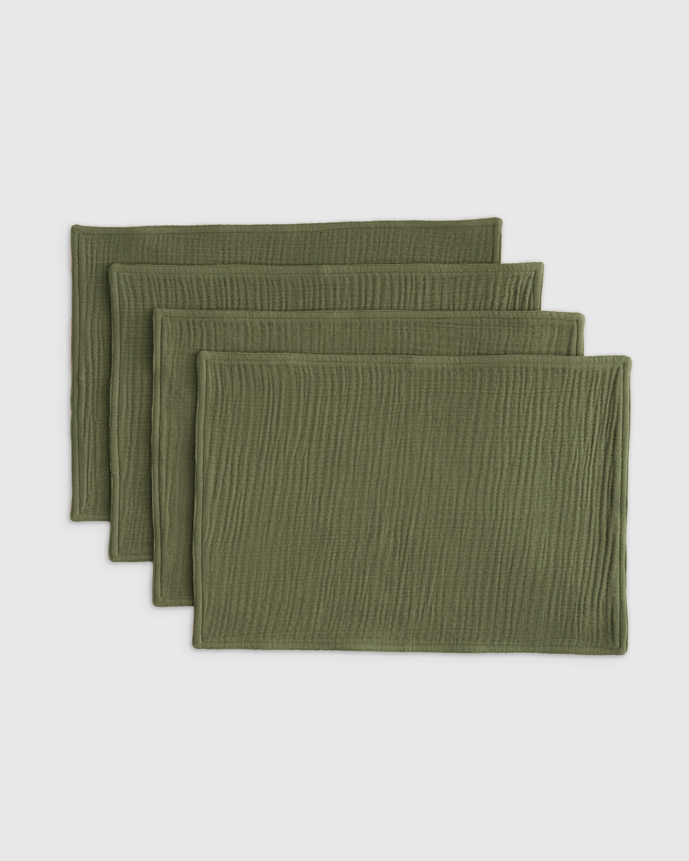 Olive Organic Airy Gauze Placemats