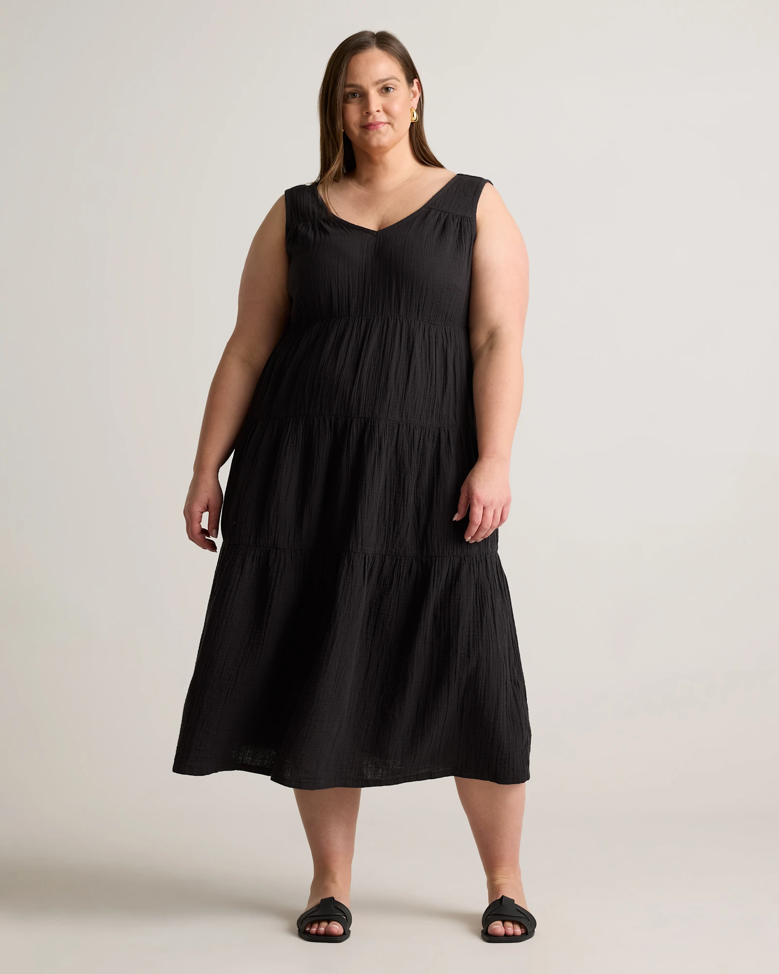 xl cotton dresses Extended Sizes 100% Organic Gauze Tiered Maxi Dress feature_Mother of the Bride/Groom ideal for beach trips Color:Blue Mirage Missacc Slate Blue Cocktail Lace