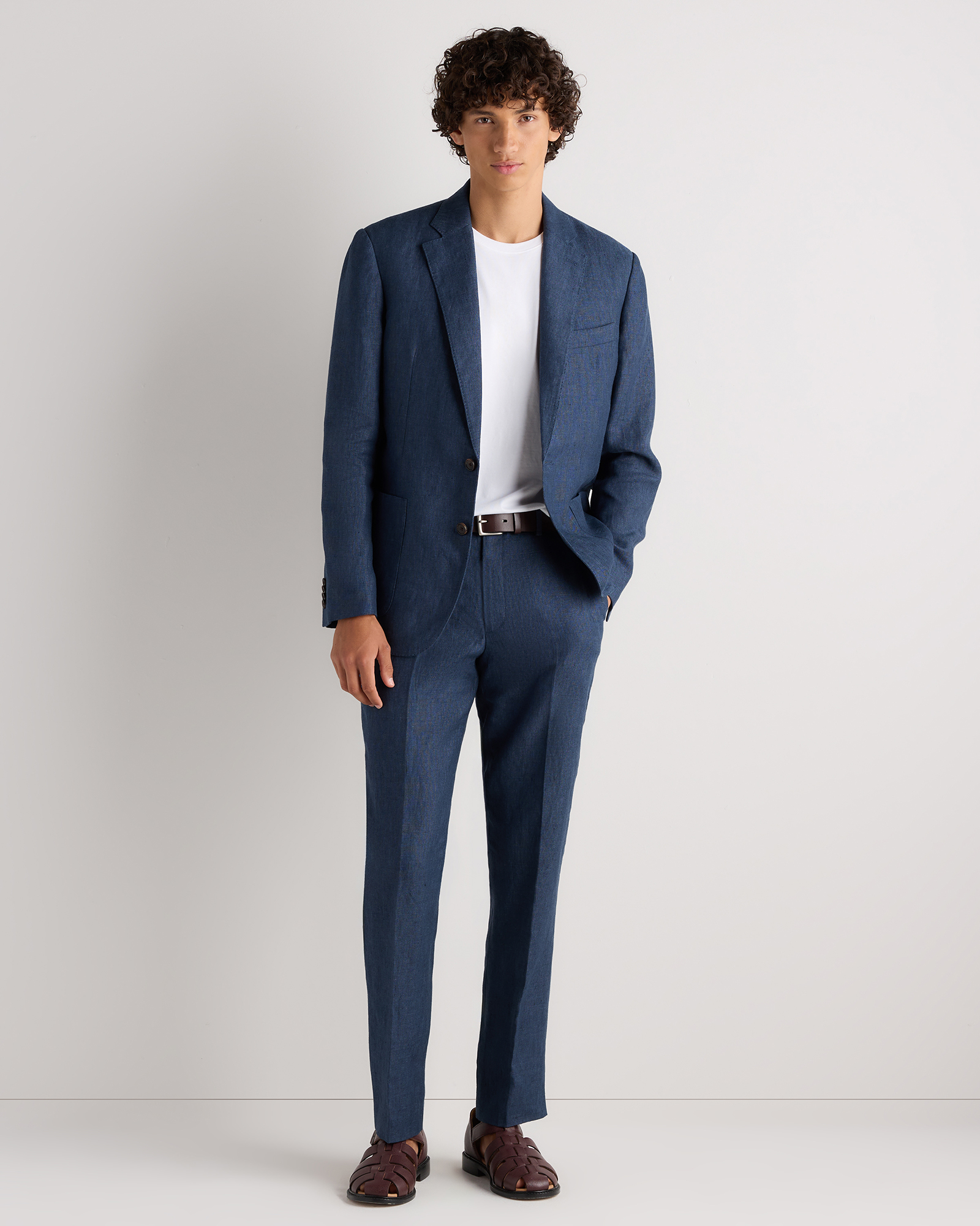 Men's Tailored European Linen Suit Blazer